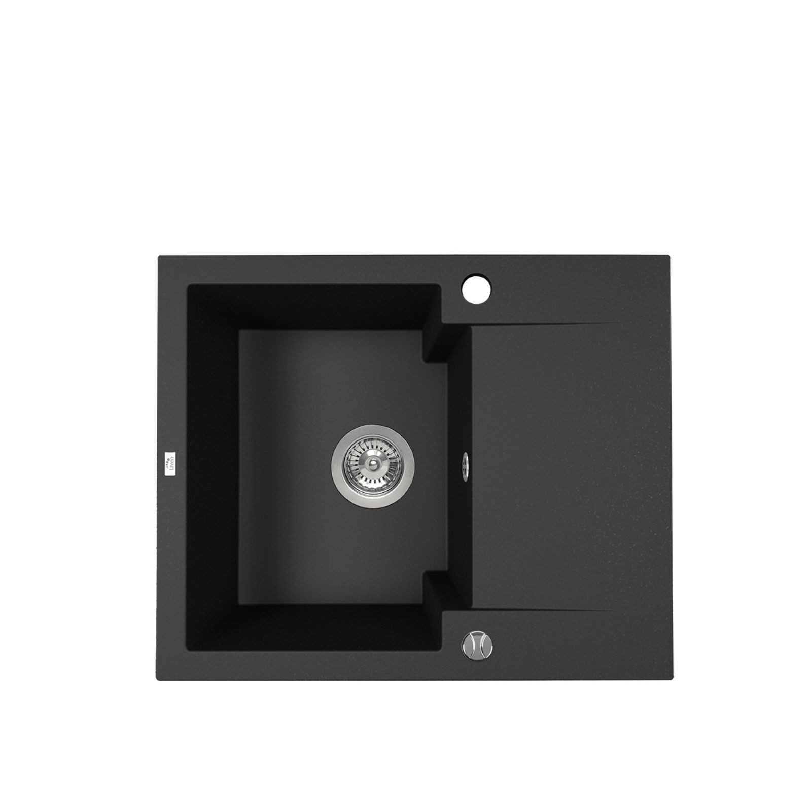 Granitspüle Einbauspüle CHICHI aus Granit Abtropffläche (58×48cm) 1 Becken schwarz, rechteckig, matt, Granitspüle, Rechteckspüle, Spülbecken, Küchenausstattung