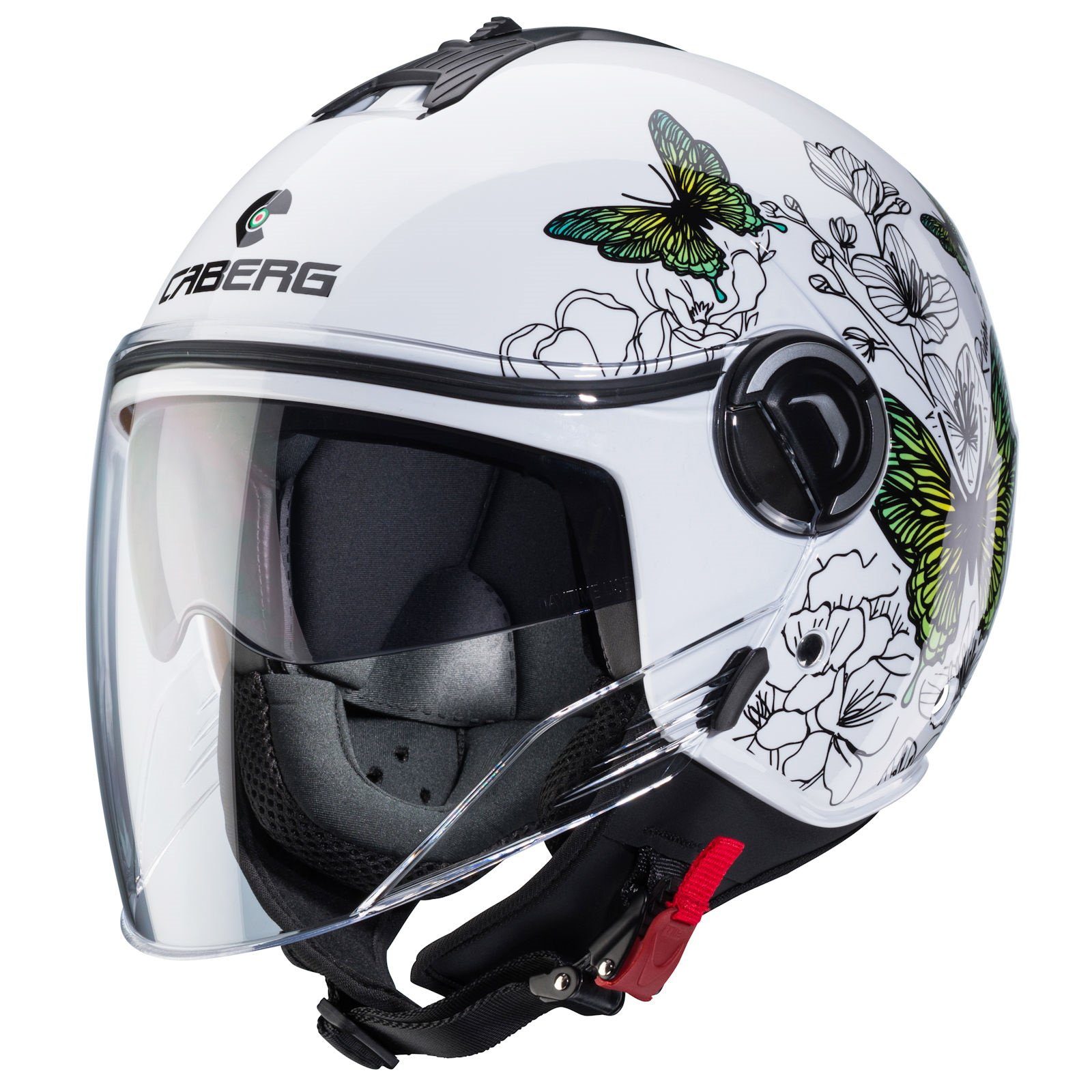 Caberg Motorradhelm Caberg Riviera V4 X Muse weiss / gelb / grün M ...