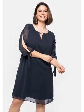 Sheego Chiffonkleid Große Größen im Lagenlook, mit geschlitztem Ärmel