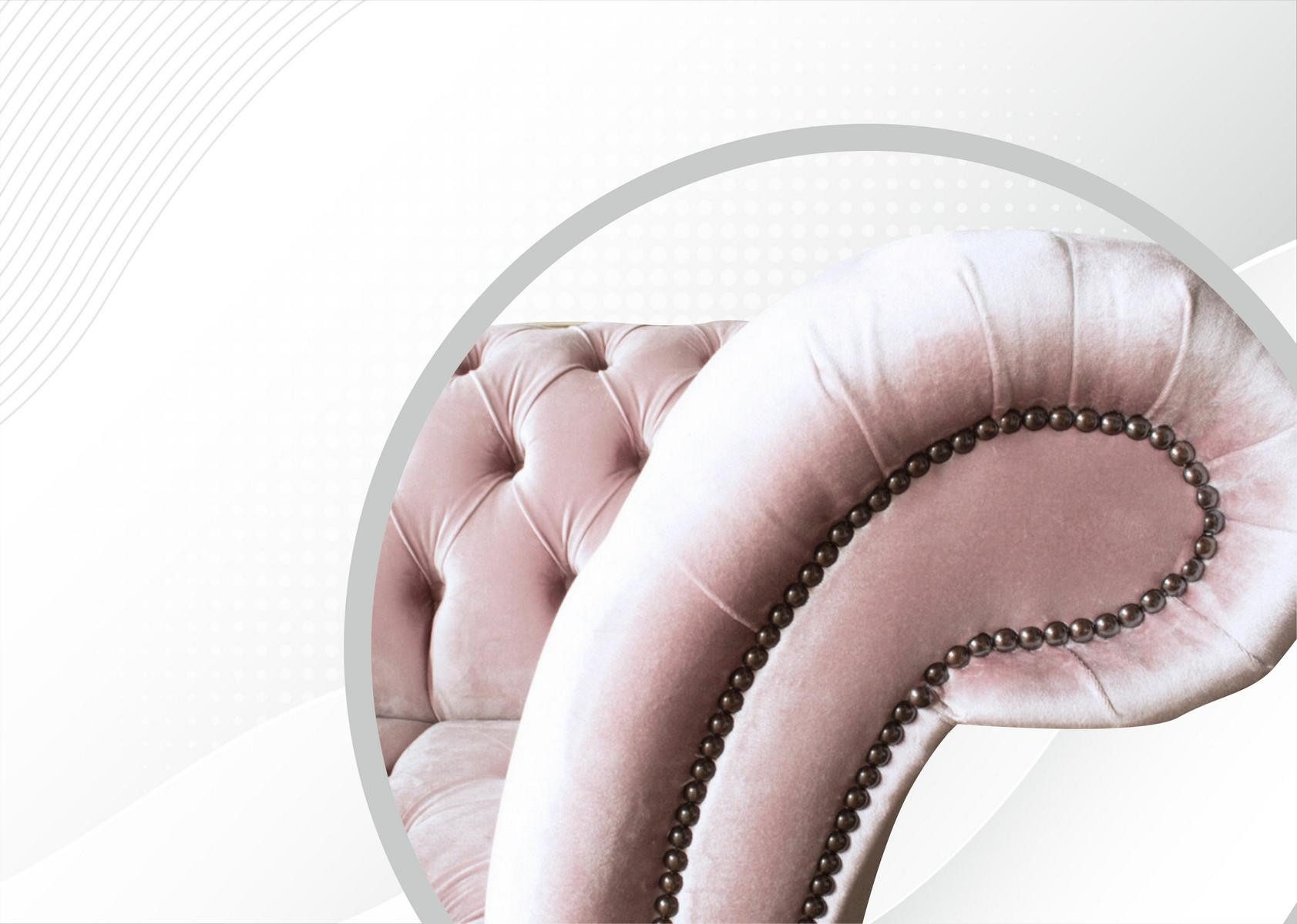 Xlmoebel Chesterfield-Sessel Rosa Stoff-Sessel mit Chesterfield-Design für modernes Wohnen (1-St., Chesterfield Sessel), Hergestellt in Europa