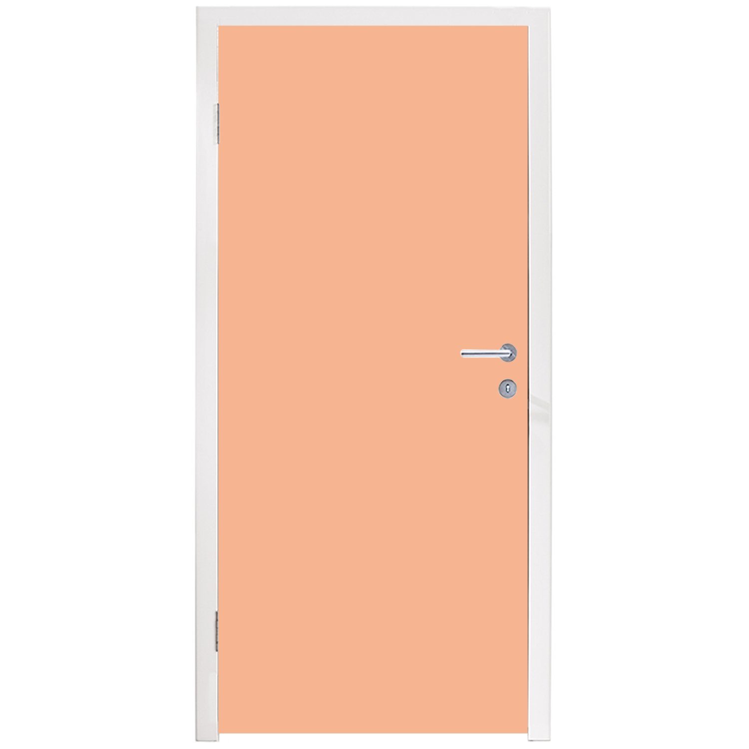 MuchoWow Türtapete bedruckt, - Farbe, Pastell (1 Einfarbig St), Fototapete - - - Aprikose Türaufkleber, 75x205 Matt, für Tür, Rosa cm