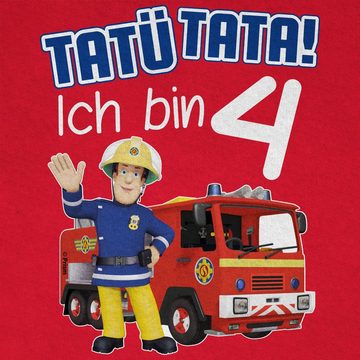 Shirtracer T-Shirt Tatü Tata! Ich bin 4 Geburtstag Feuerwehrmann Sam Jungen