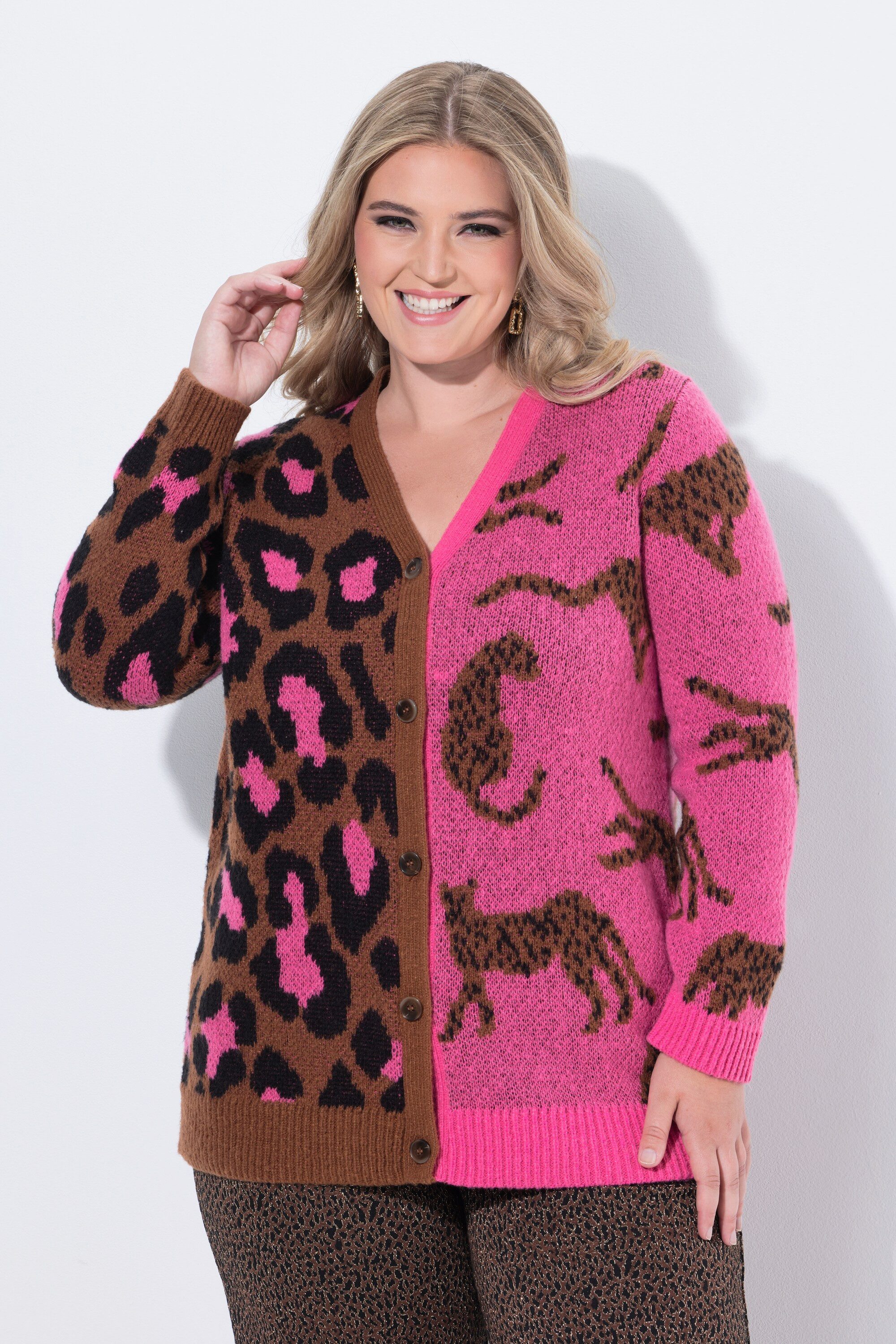 MIAMODA Strickjacke Strickjacke Straight Fit Leo-Mustermix günstig online kaufen