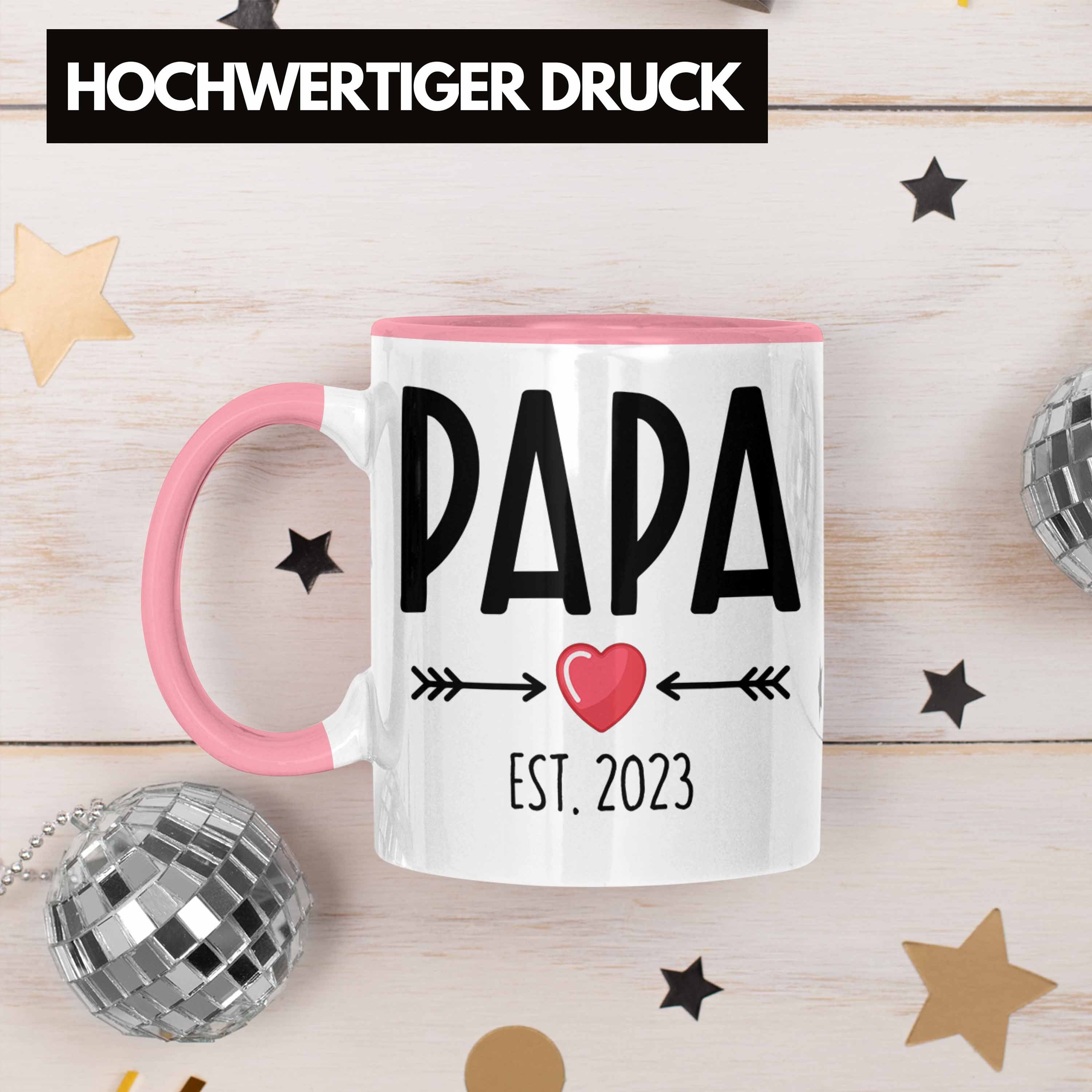 Trendation Trendation Du Papa Wirst Rosa Tasse Geschenk - Tasse 2023 Schwangerschaft