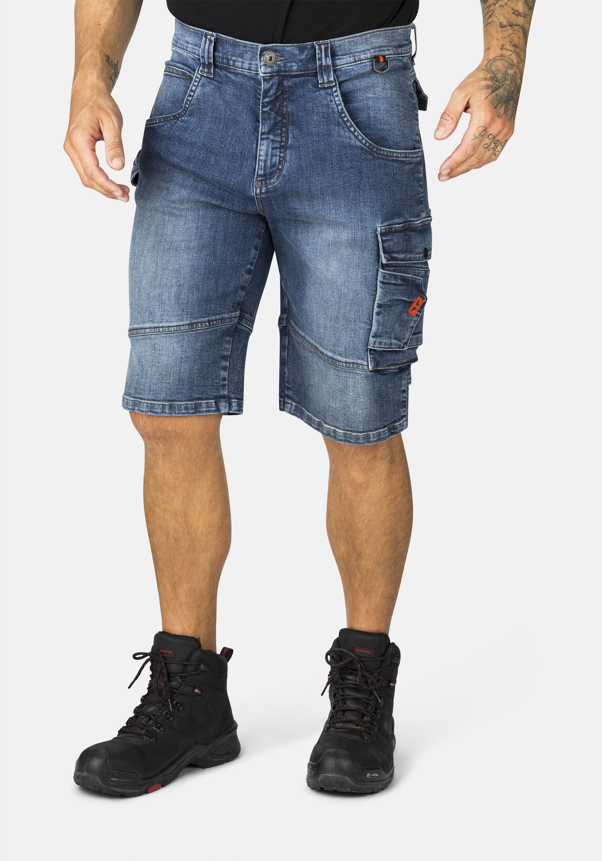 HERO by John Medoox Workerjeans LUCAN Denim Workwear Arbeits-Cargoshorts Jeans Arbeits-Cargoshorts Jeans Denim / Jeansfür Herren