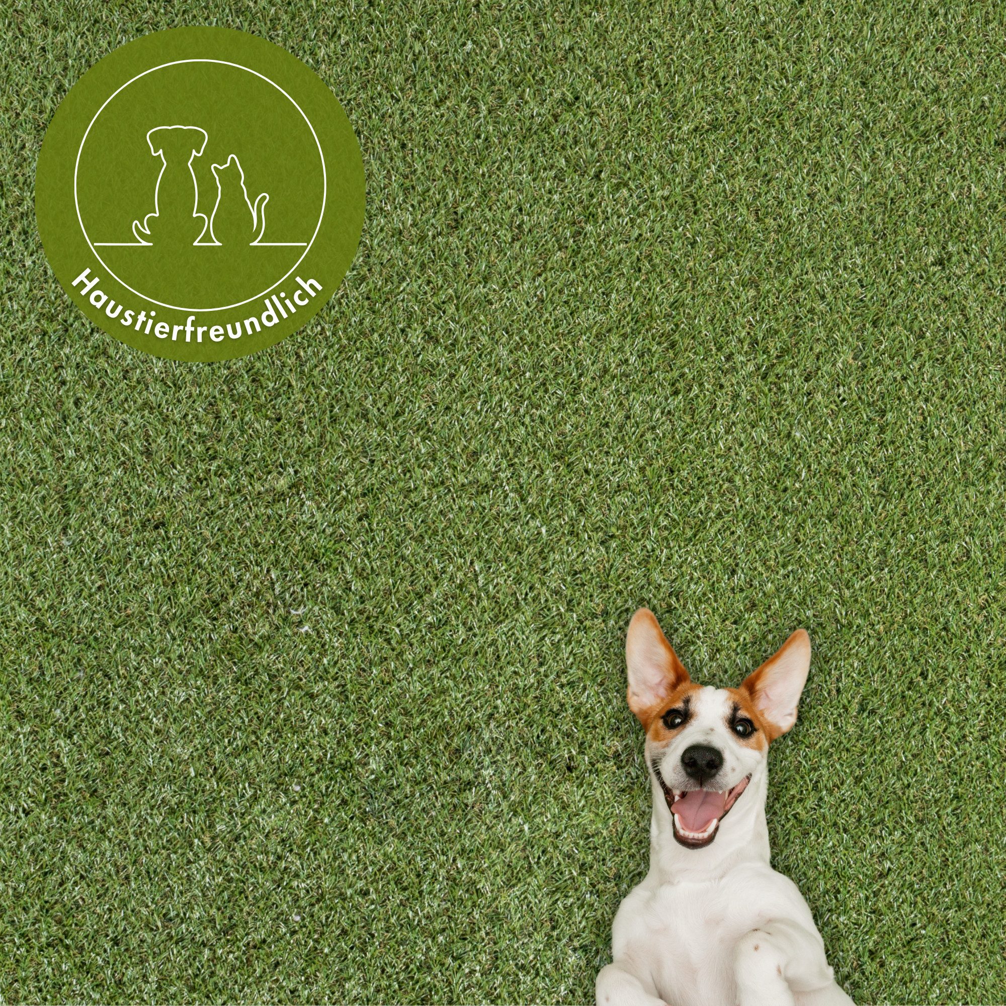 OTTO home Kunstrasen Havanna, Gesamthöhe 22 mm, rechteckig, für Balkon & Terrasse, realistische Rasenoptik, mit Drainagelöchern