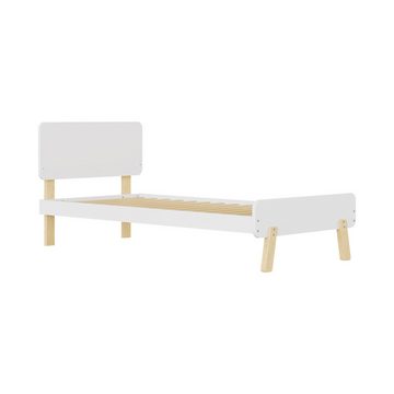 Gotagee Kinderbett Kinderbett Einzelbett 90x190cm Holzbett mit Lattenrost Bettgestell