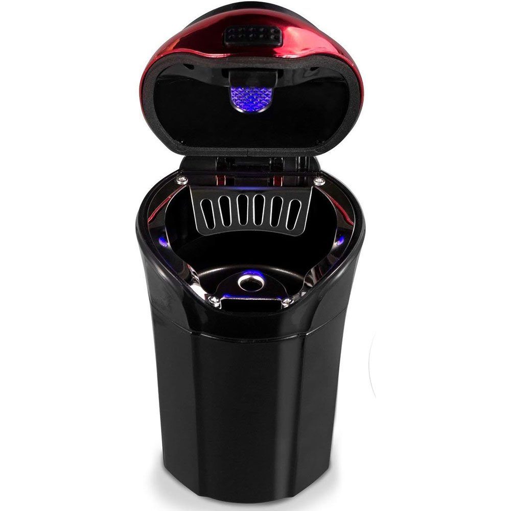 TUABUR Aschenbecher LED-Auto-Aschenbecher, abnehmbar, rauchfrei und  selbstlöschend.