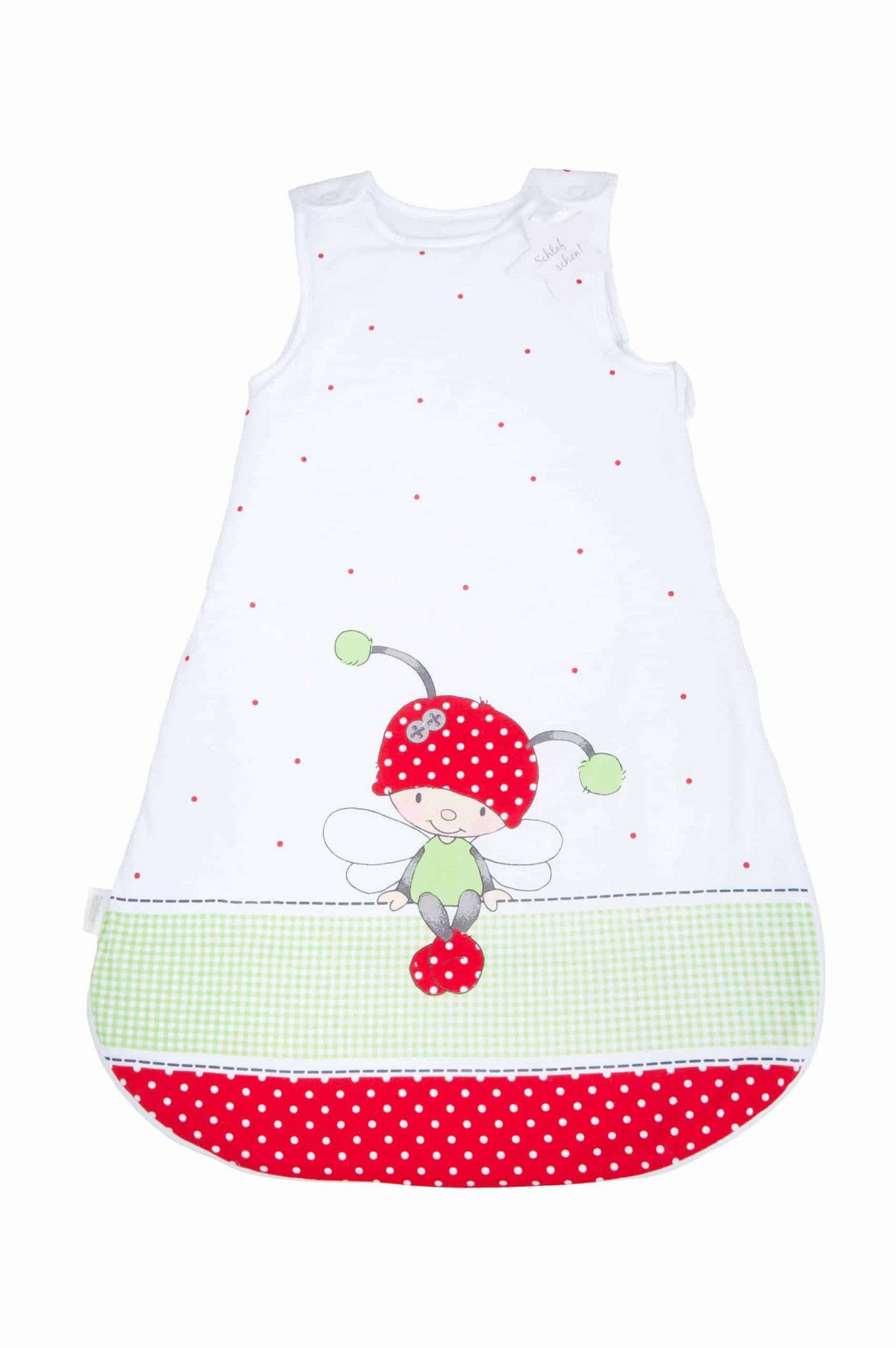 Herding Babyschlafsack Herding babybest® Ganzjahres-Schlafsack für Babys Käferchen Baumwolle (1 tlg., 1 Baby-Schlafsack 60 x 45 cm), Langlebig
