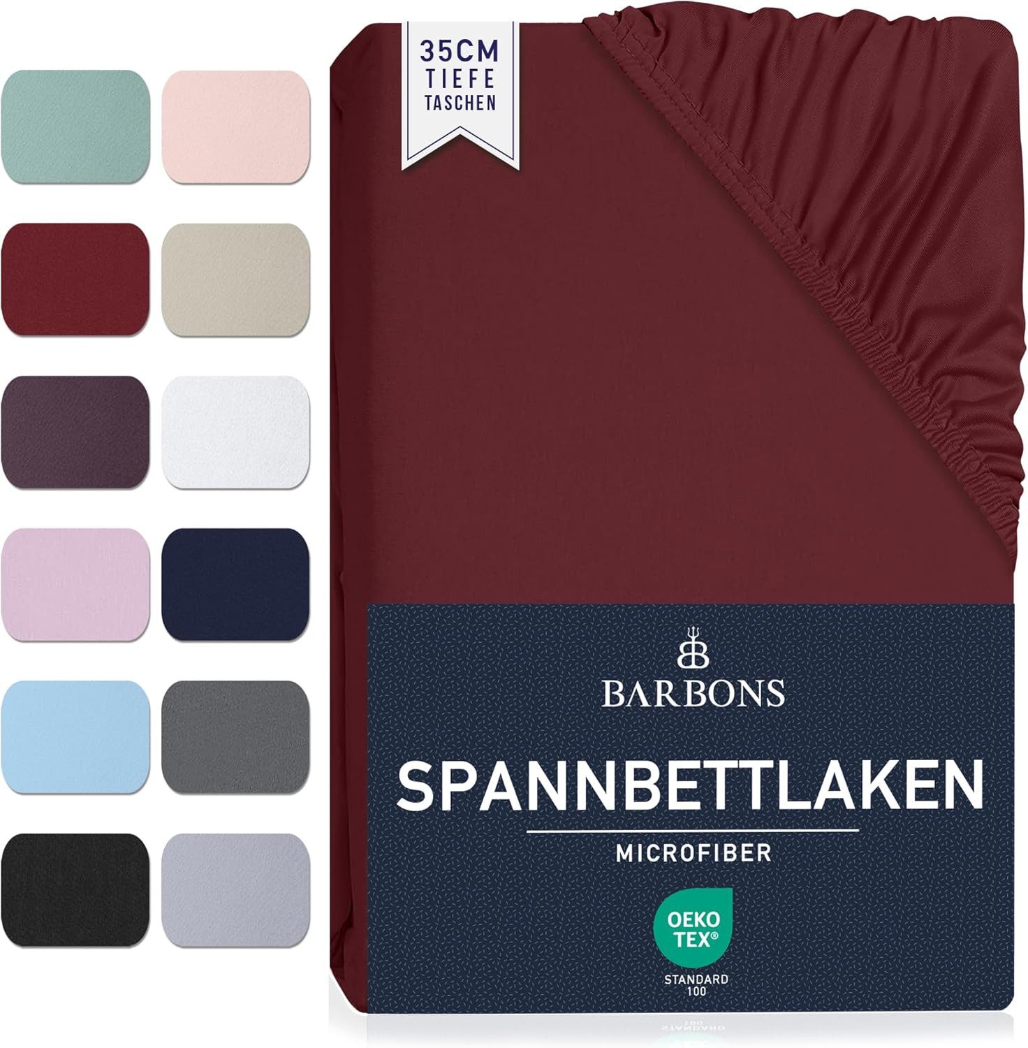 BARBONS Spannbettlaken Mikrofaser Bettlaken, 35 cm Tiefe Spannbetttuch, Gebürstete Polyester, (1 Stück), Topper