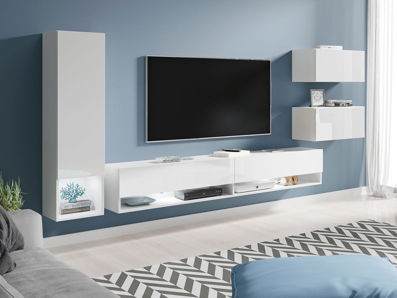 MIRJAN24 Wohnwand Amadeo, (4er-Set, TV-Lowboard, 2x günstig online kaufen