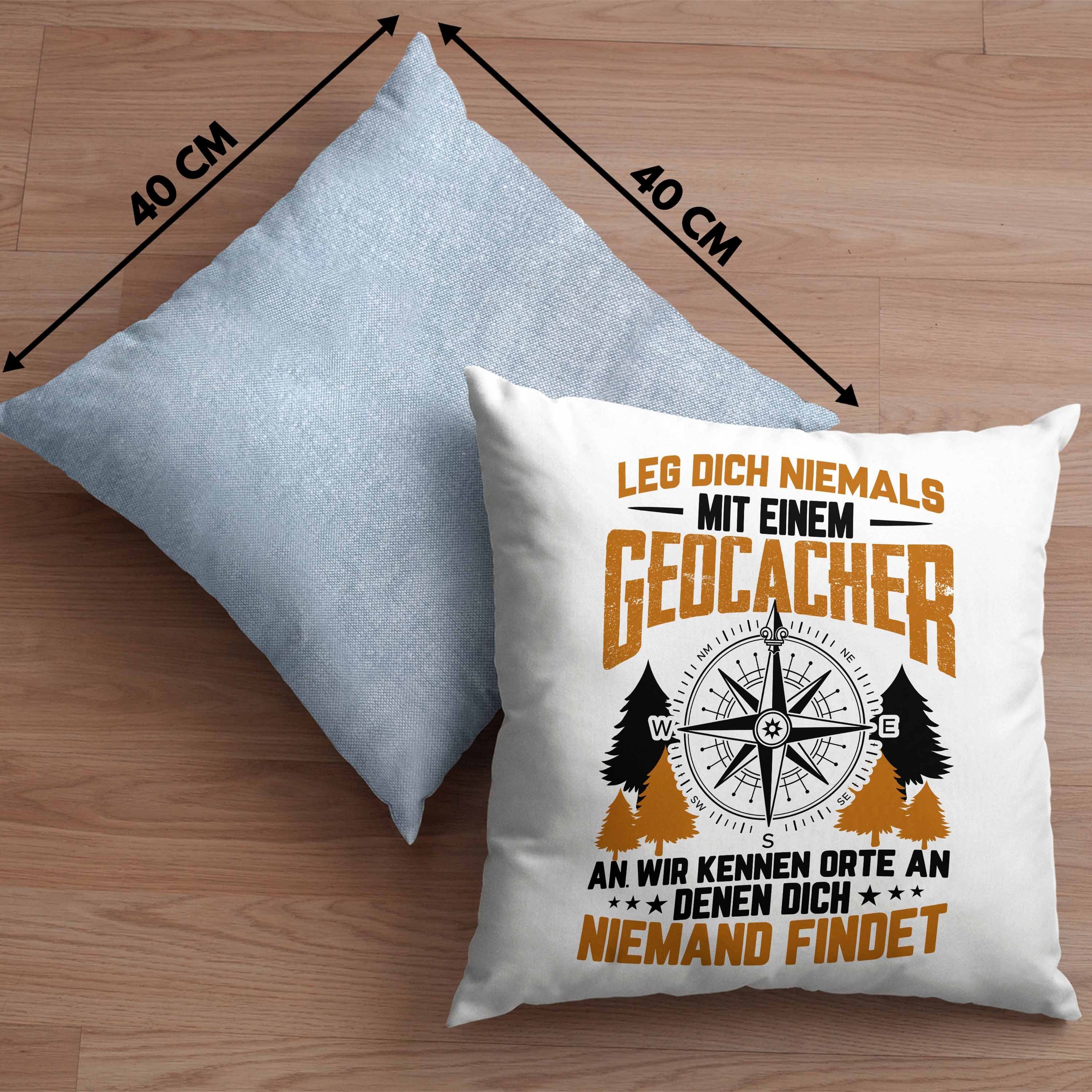 Pfadfinder - GPS-Schnitzeljag Nur Einen Dekokissen Blau Dich Geschenkidee Füllung 40x40 Geburtstag Geschenk Trendation mit Geocacher Mit Einem Niemals Noch Trendation Geocaching Leg Dekokissen Kissen