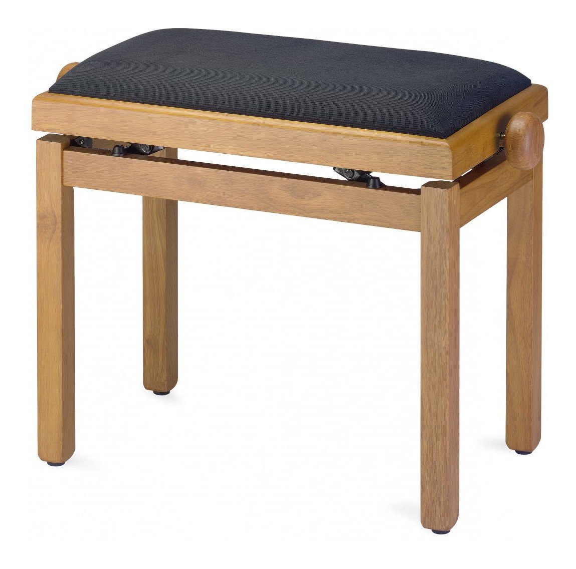 Classic Cantabile Klavierbank DP Pianobank - Höhenverstellbar von 47 bis 56 cm (Hochwertiger Sitzkomfort, 1-St., Sitzfläche 55 x 32 cm), Leichtgängige Spindelmechanik Eiche Matt | Schwarz