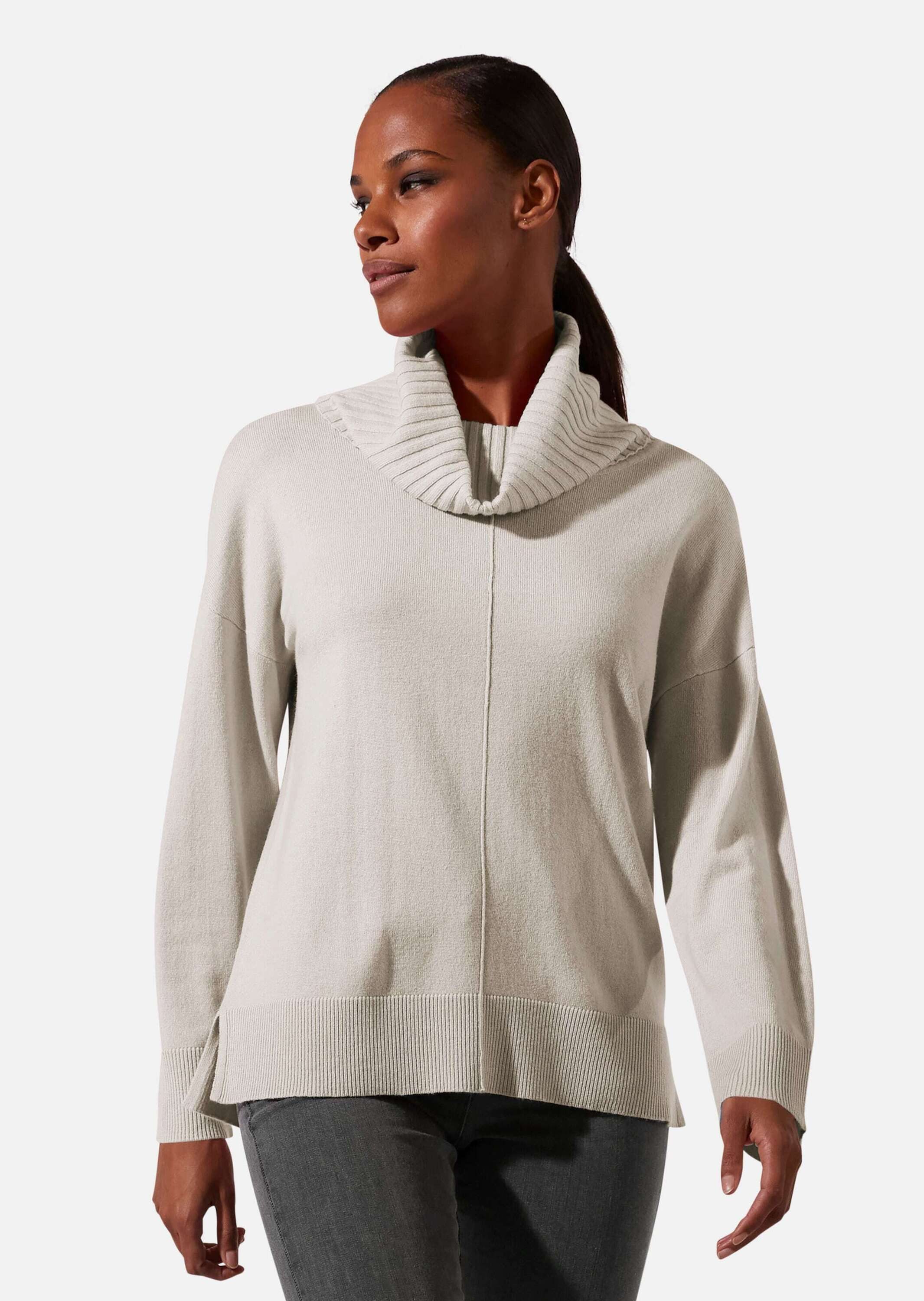 Strickpullover Pullover mit großem Capuchon-Kragen