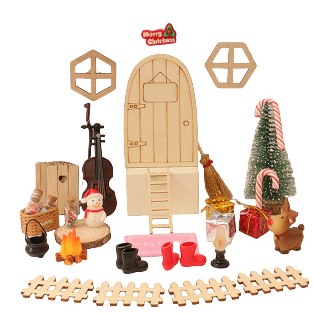 Coonoor Adventskalender Wichteltür Set-Weihnachtswichtel Komplettset (36-tlg), Wichtelstreiche, Wichtelbriefe für Kinder