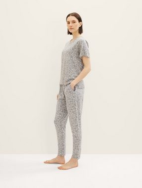 TOM TAILOR Schlafhose Pyjamahose mit Leo-Print