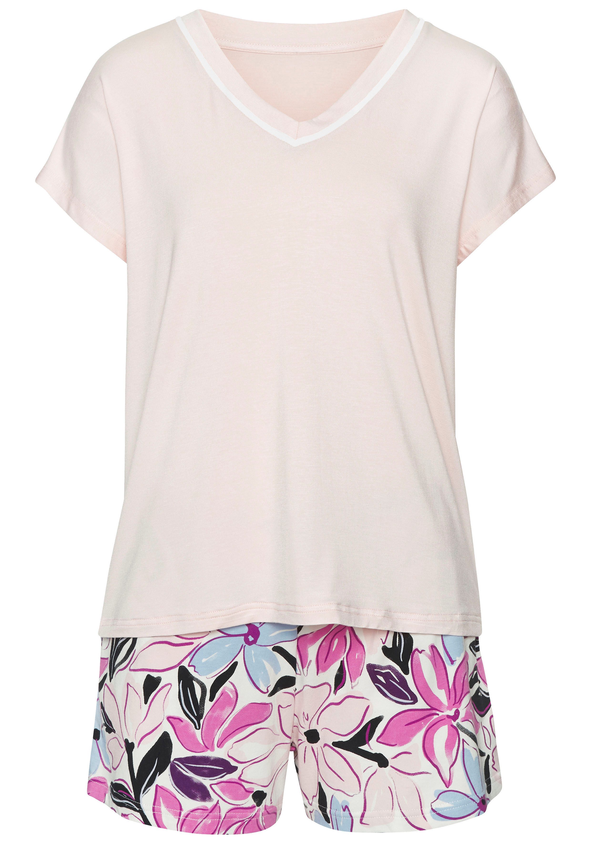 LASCANA Shorty (2 tlg) mit schönem Blumendruck günstig online kaufen