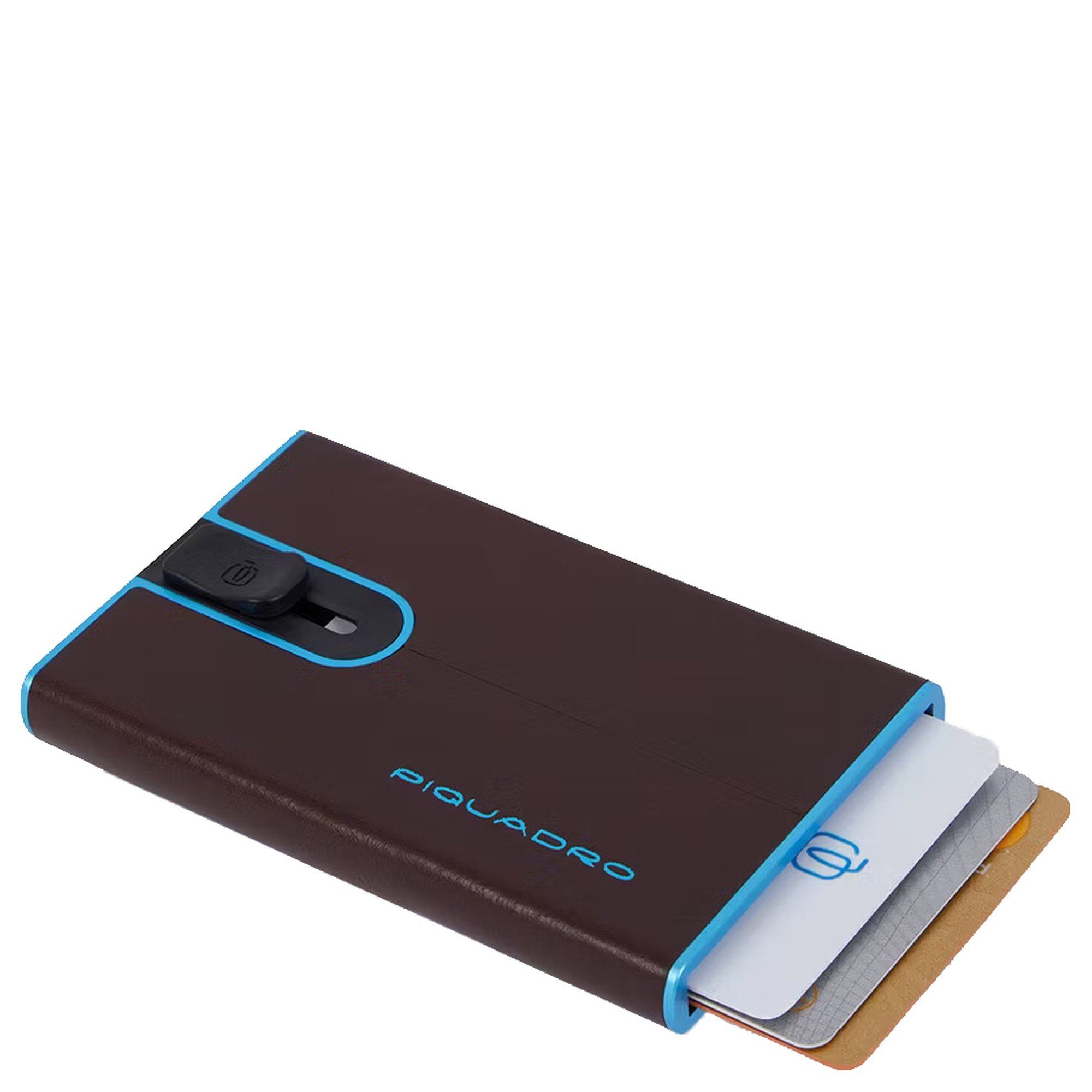 Square 10 RFID mahogany cm 11cc Piquadro Kreditkartenetui (1-tlg) Geldbörse - Blue