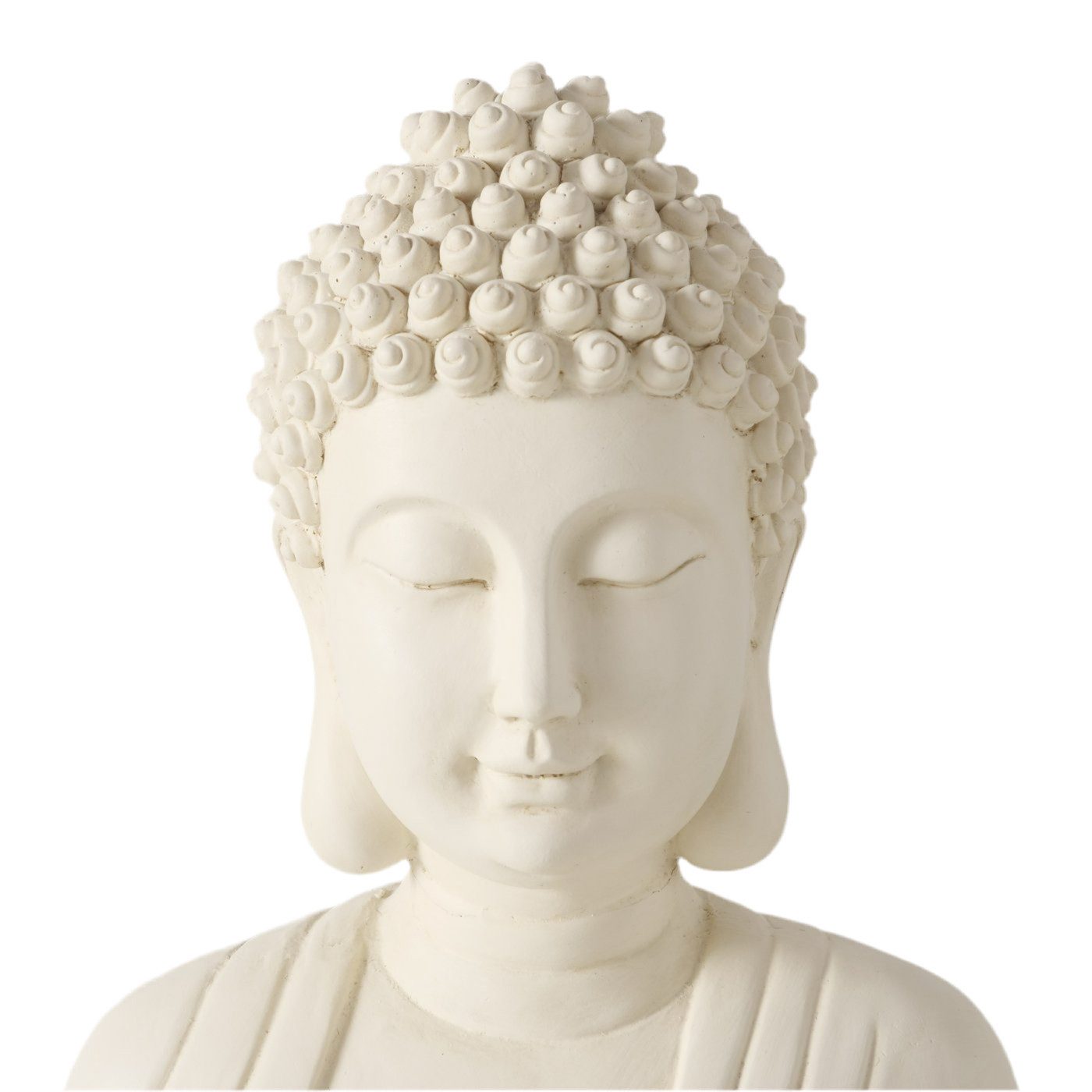 MF Buddhafigur Buddha Figur Serenity in Cremeweiß 30 cm Handgearbeitet (1 St)