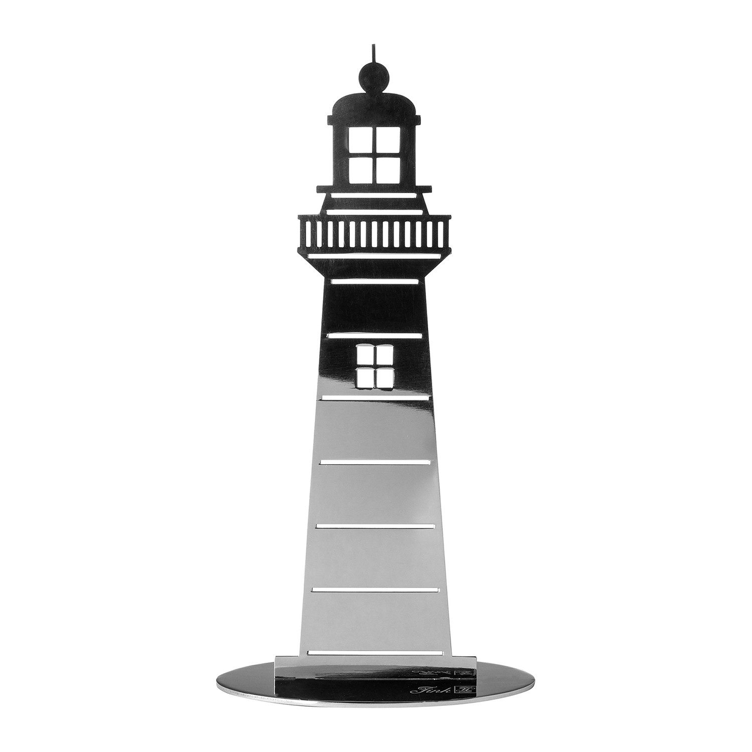 Fink Dekofigur LIGHTHOUSE Dekoobjekt - silber - Edelstahl - Höhe 24cm - Leuchtturm (1x Deko-Leuchtturm, 1 St., Leuchtturm - Dekoobjekt), Innendeko - Verzierungselement - Wohnschmuck - Dekoelement