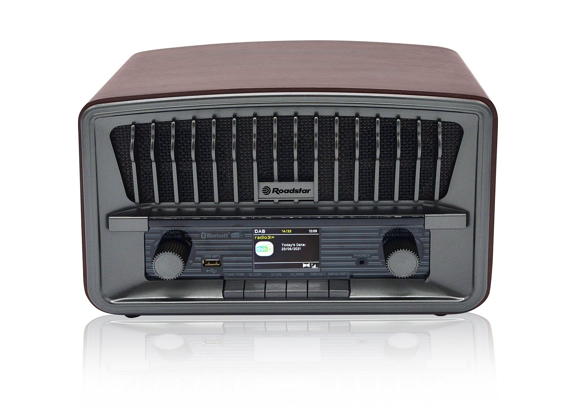 Bluetooth, DAB+/FM, USB/MP3-Player) Roadstar Retro-Radio (Retro-Radio mit D+BT HRA-270