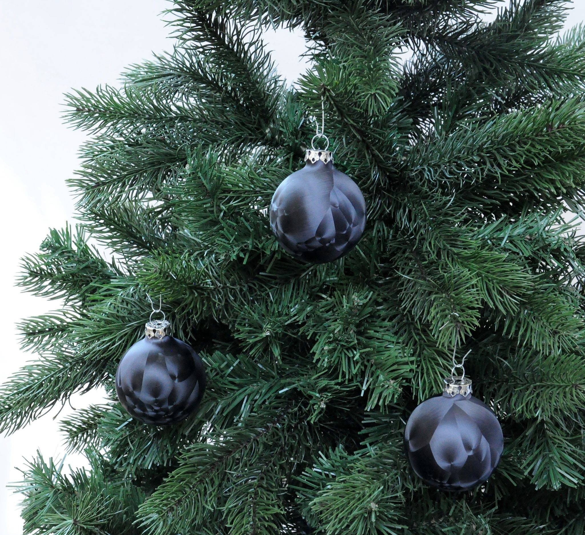 Thüringer Glasdesign Christbaumschmuck JACK 12x Glas Eislack Christbaumkugeln 6cm Thüringer Weihnachtskugeln, echt Glas, teilweise Handarbeit, inkl. praktischer Aufbewahrungsbox