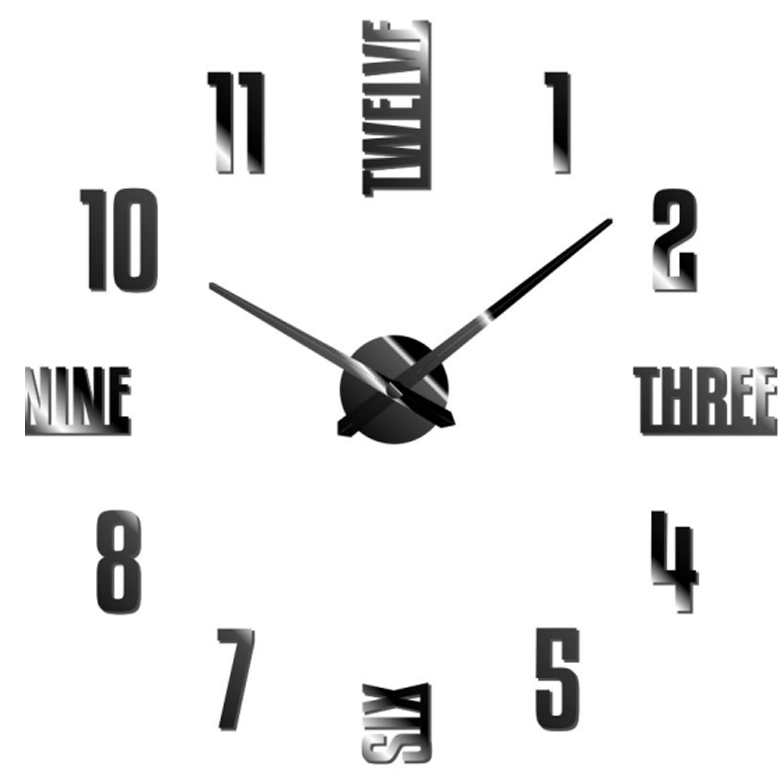 Miraval Wanduhr Miraval DIY Wanduhr Schwarz 119 mm