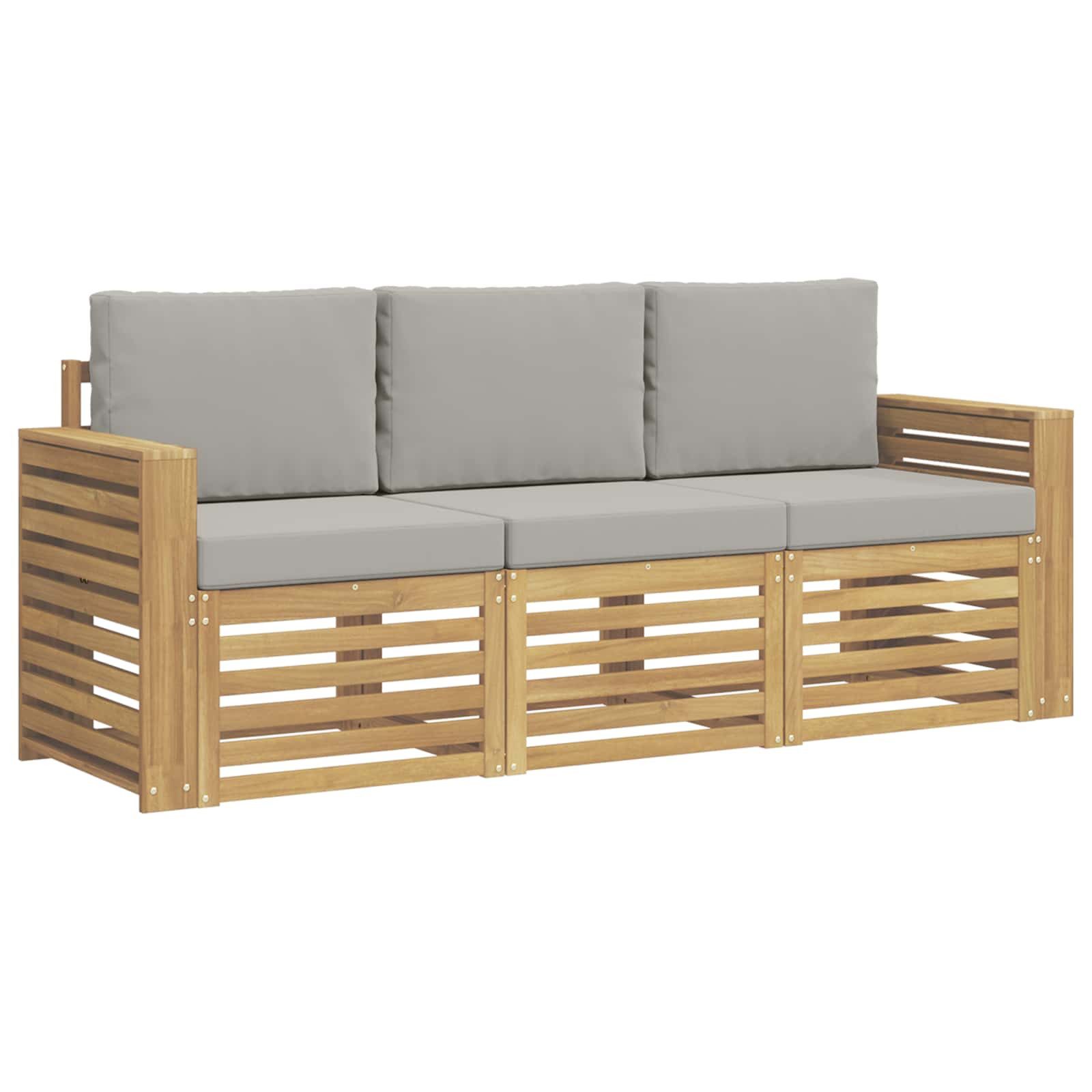 vidaXL Gartensofa Sofagarnituren Massivholz, 3 Teile