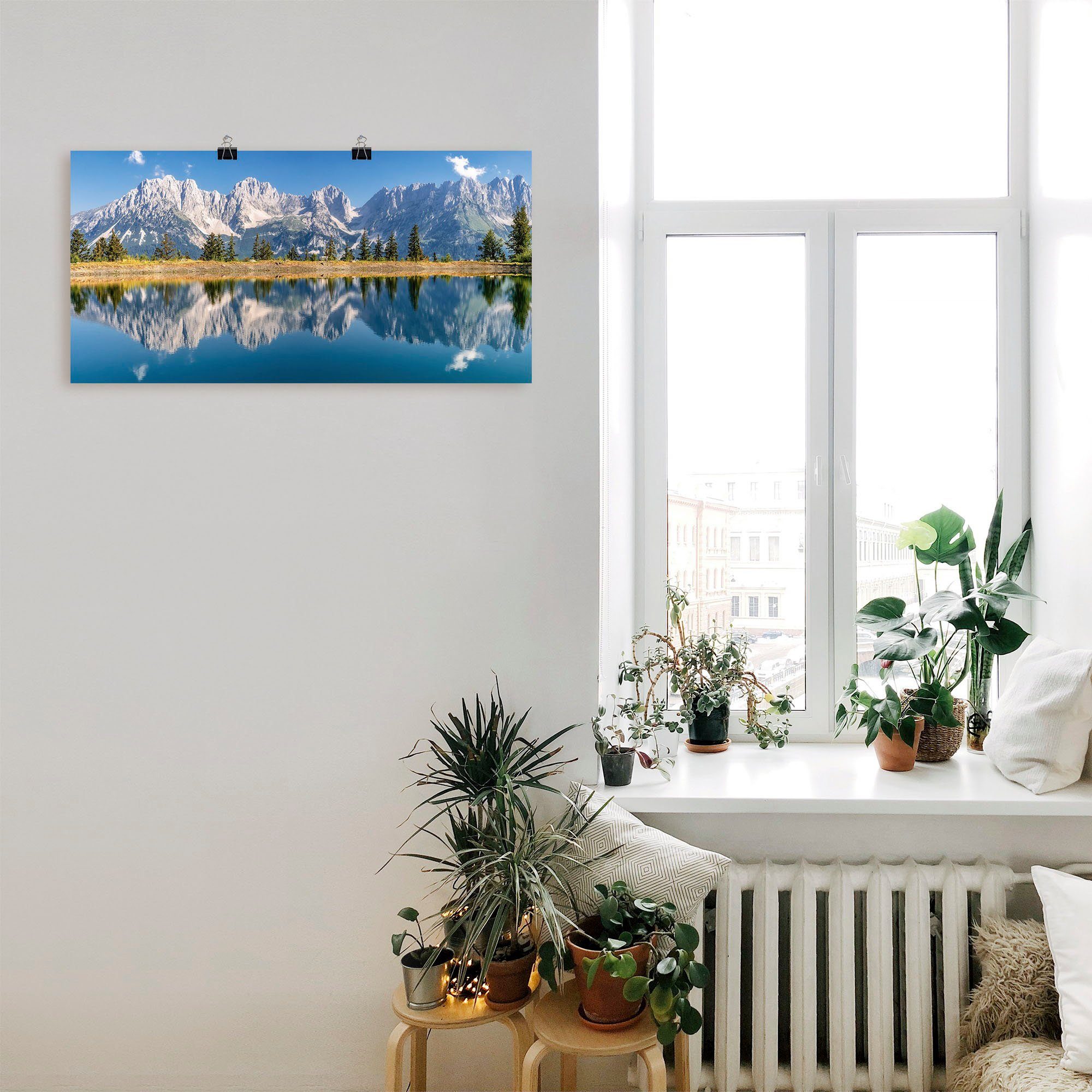 Artland Wandbild in Leinwandbild, Berge Poster Wandaufkleber Größen (1 oder Kaisergebirge Alpenbilder Tirol, als St), & Alubild, versch