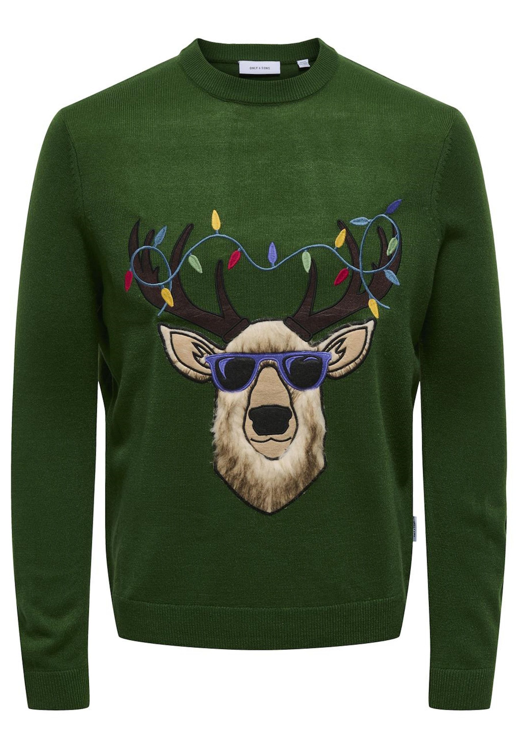 ONLY & SONS Strickpullover Pullover XMAS APLICATION Strickpullover R-Neck (1-tlg)