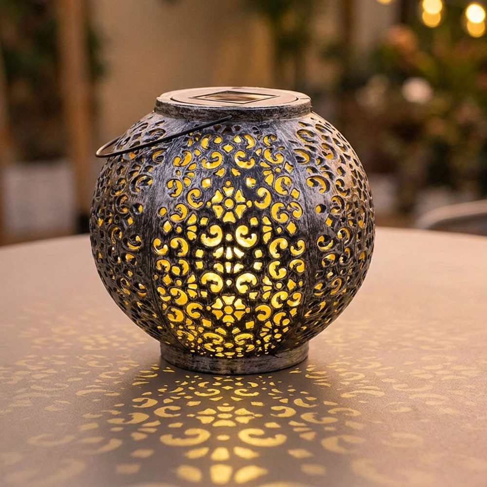 Expo Börse LED Kugelleuchte, LED-Leuchtmittel fest verbaut, Warmweiß, Solarlampe Hängeleuchte Tischlampe Gartendeko LED