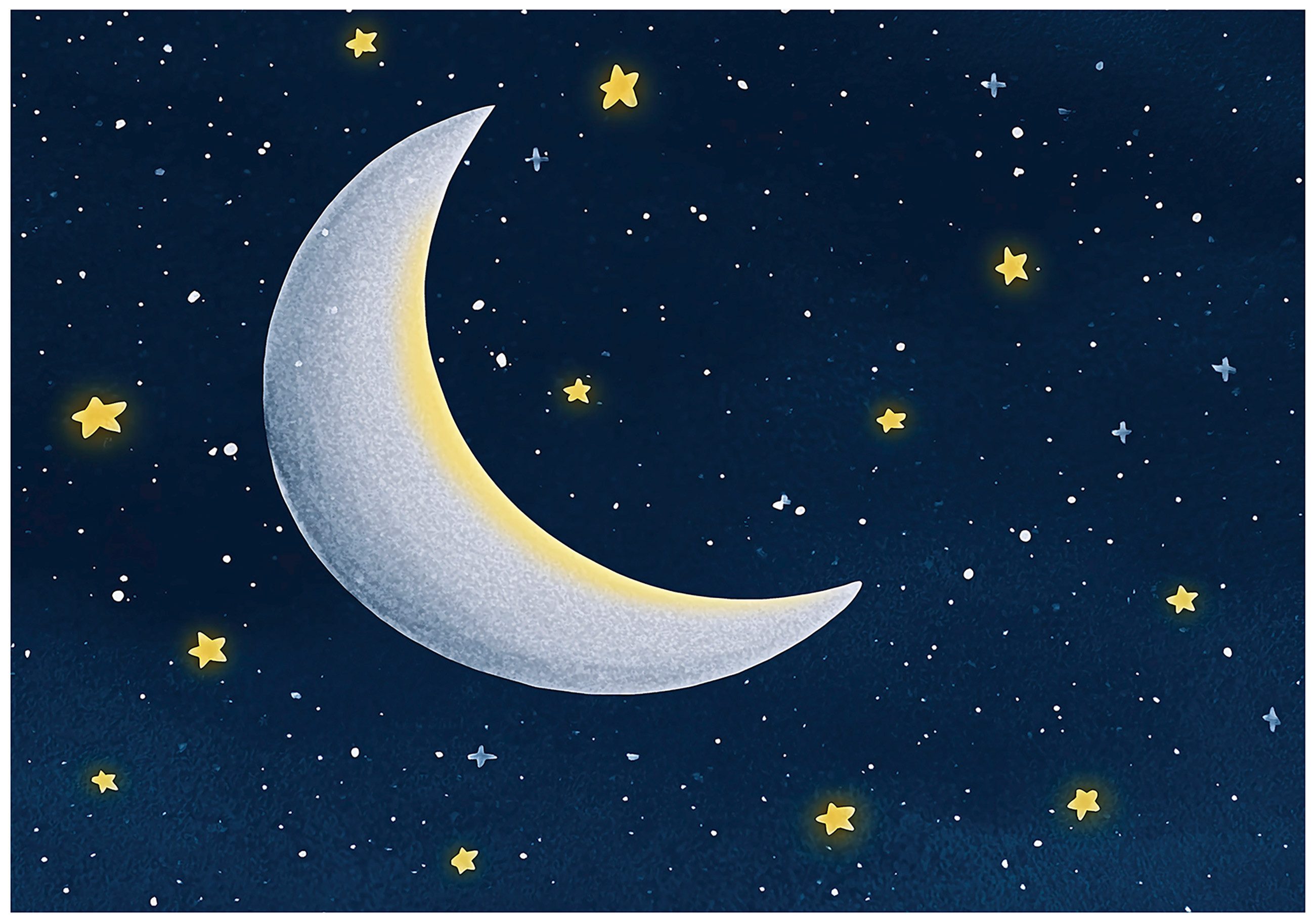 Wallarena Fototapete Himmel Mond - Mehrfarbig - Modern - Vlies - Schlafzimmer, glatt, (2 St), 100x70cm
