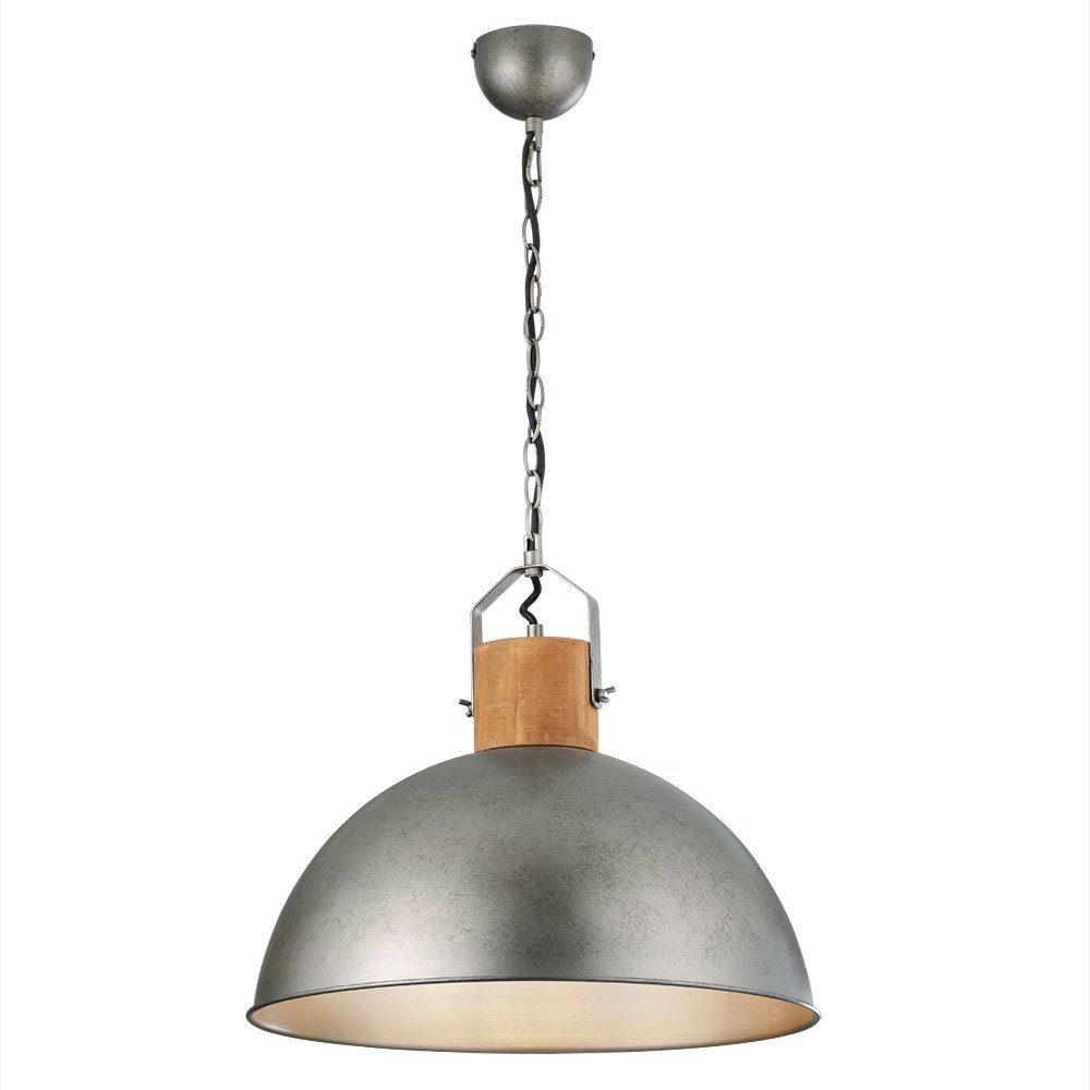 etc-shop Küchenlampe Retro silber Industrial nicht Leuchtmittel hängend Holz Deckenleuchte, Lampe Vintage inklusive,