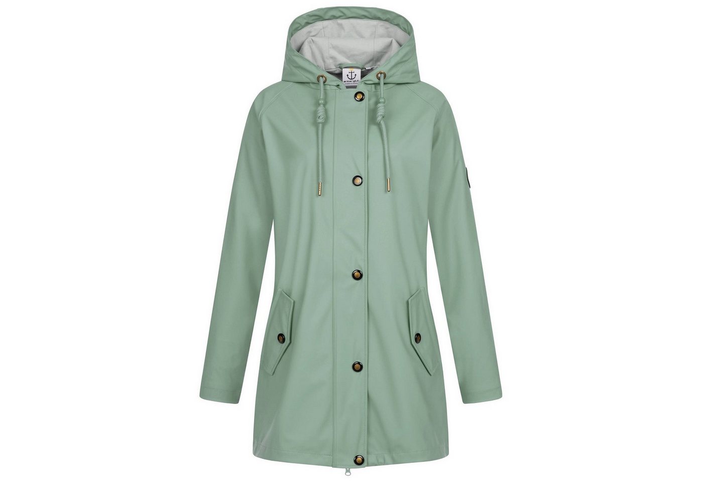 ankerglut Fleecejacke Ankerglut Himmel Damen Friesennerz Übergrößen Klassischer Friesennerz mit Jerseyfutter in großen Größen