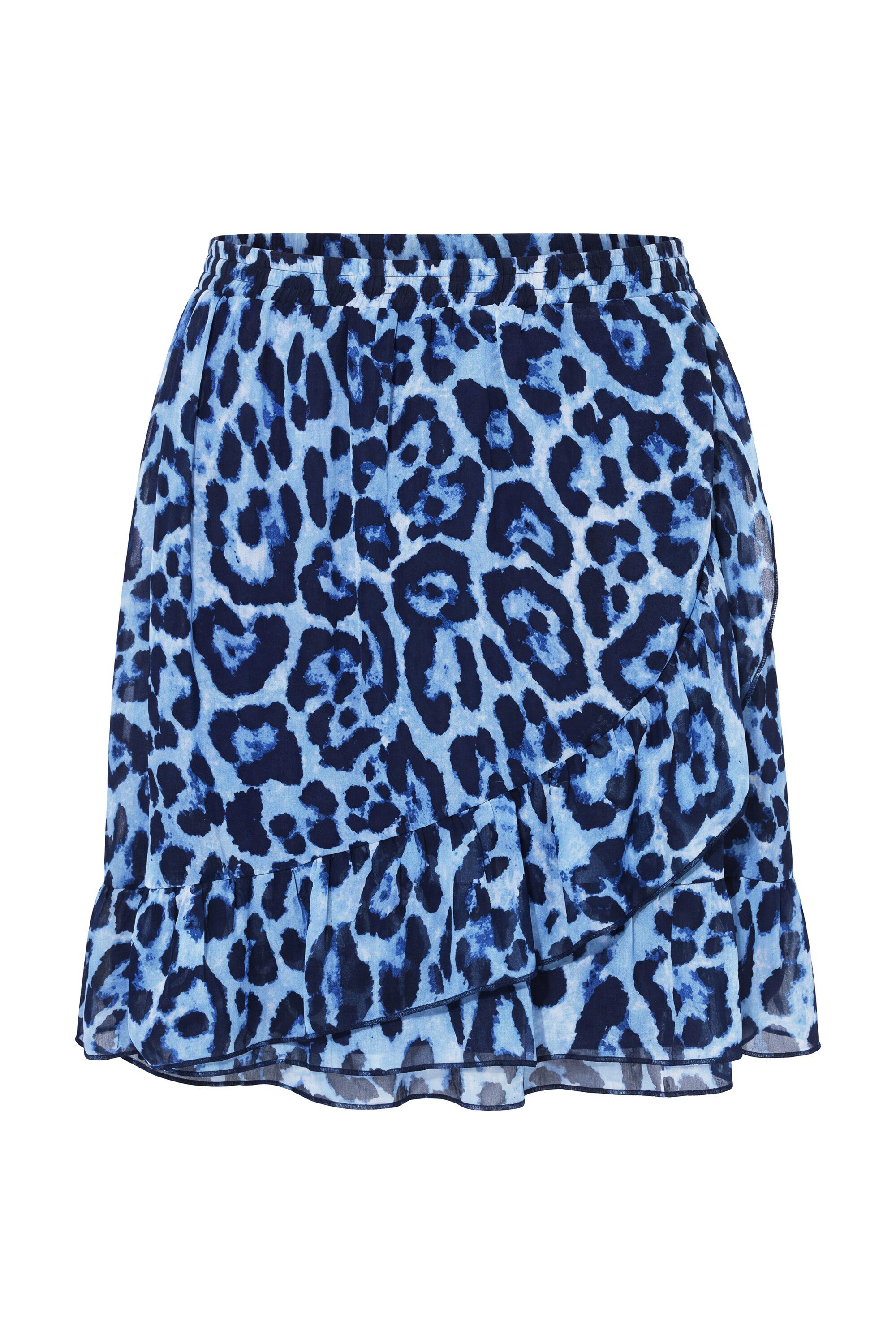 Studio Untold Schlupfrock Minirock A-Linie Leo Rüschen Elastikbund