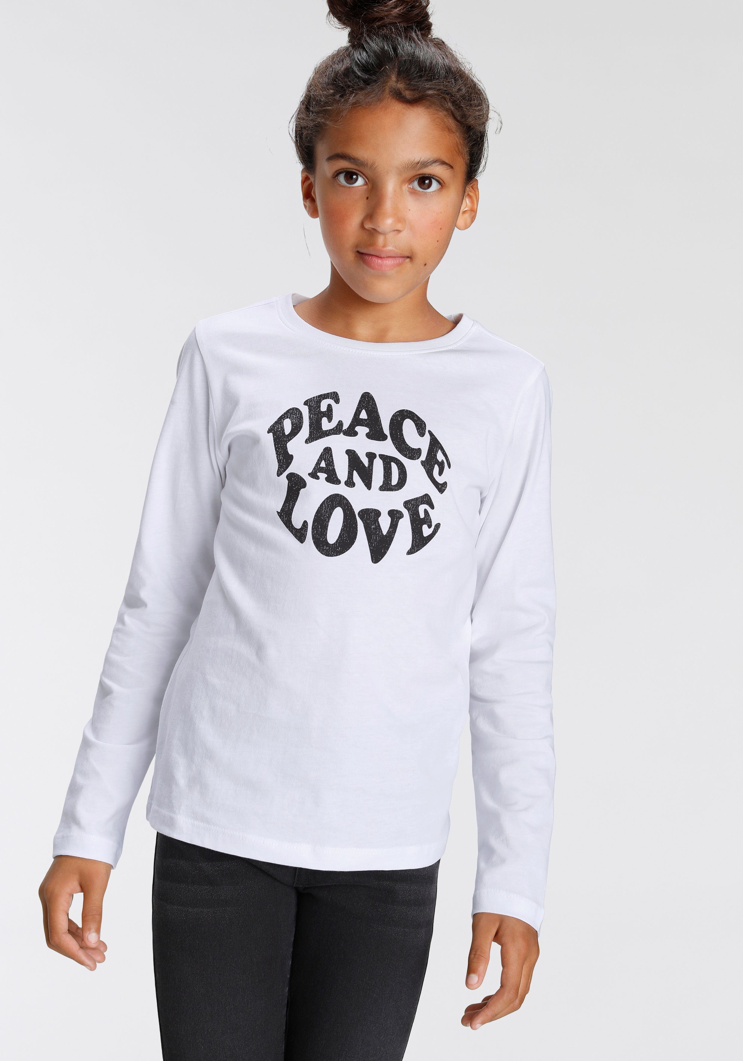 Druck Peace Love KIDSWORLD Langarmshirt and