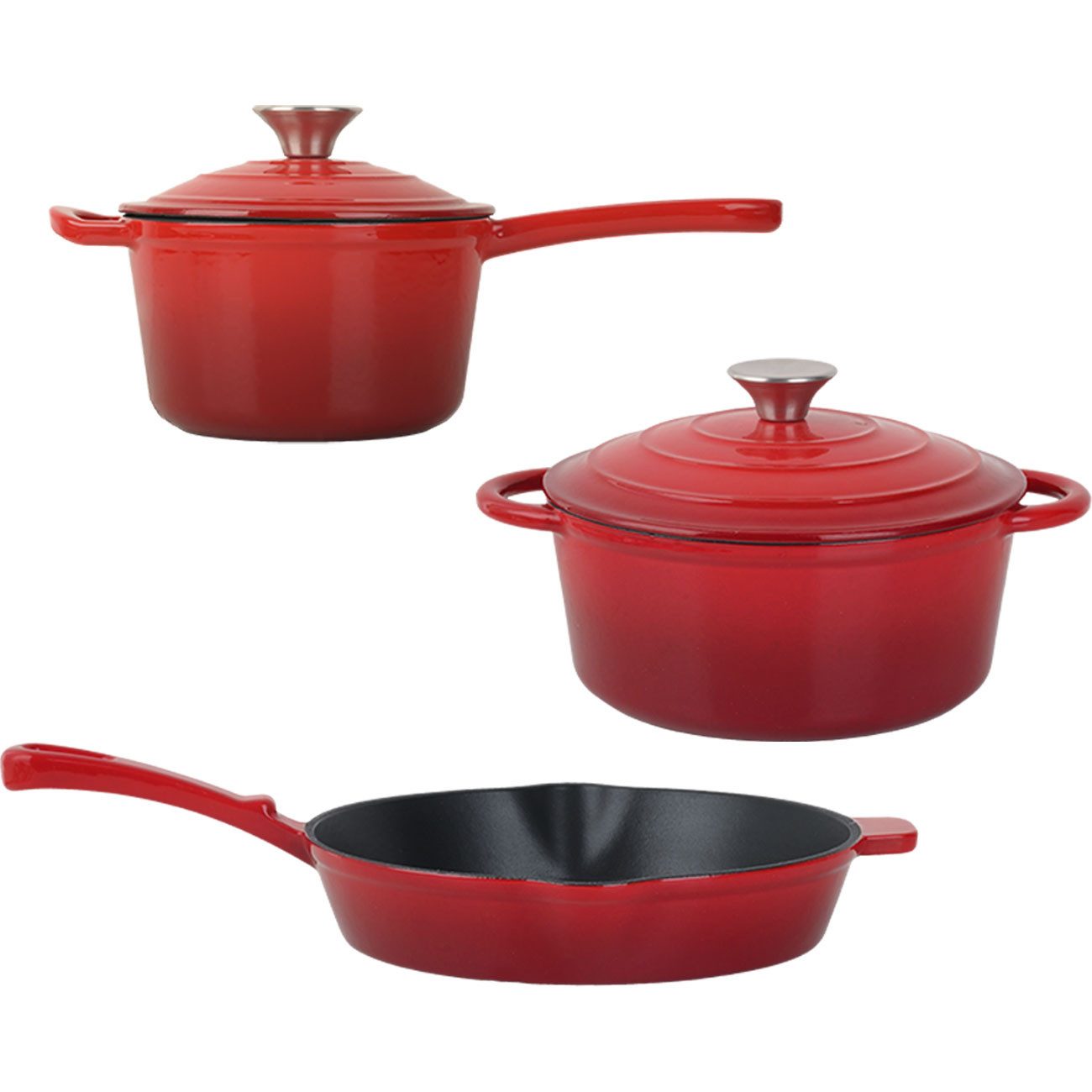 Casativo Topf-Set Topf-Set aus Pfanne, Kochtopf und Stielkasserolle, Kochgeschirr für alle Herdarten, Induktion & Backofen – Bild 5 von 5