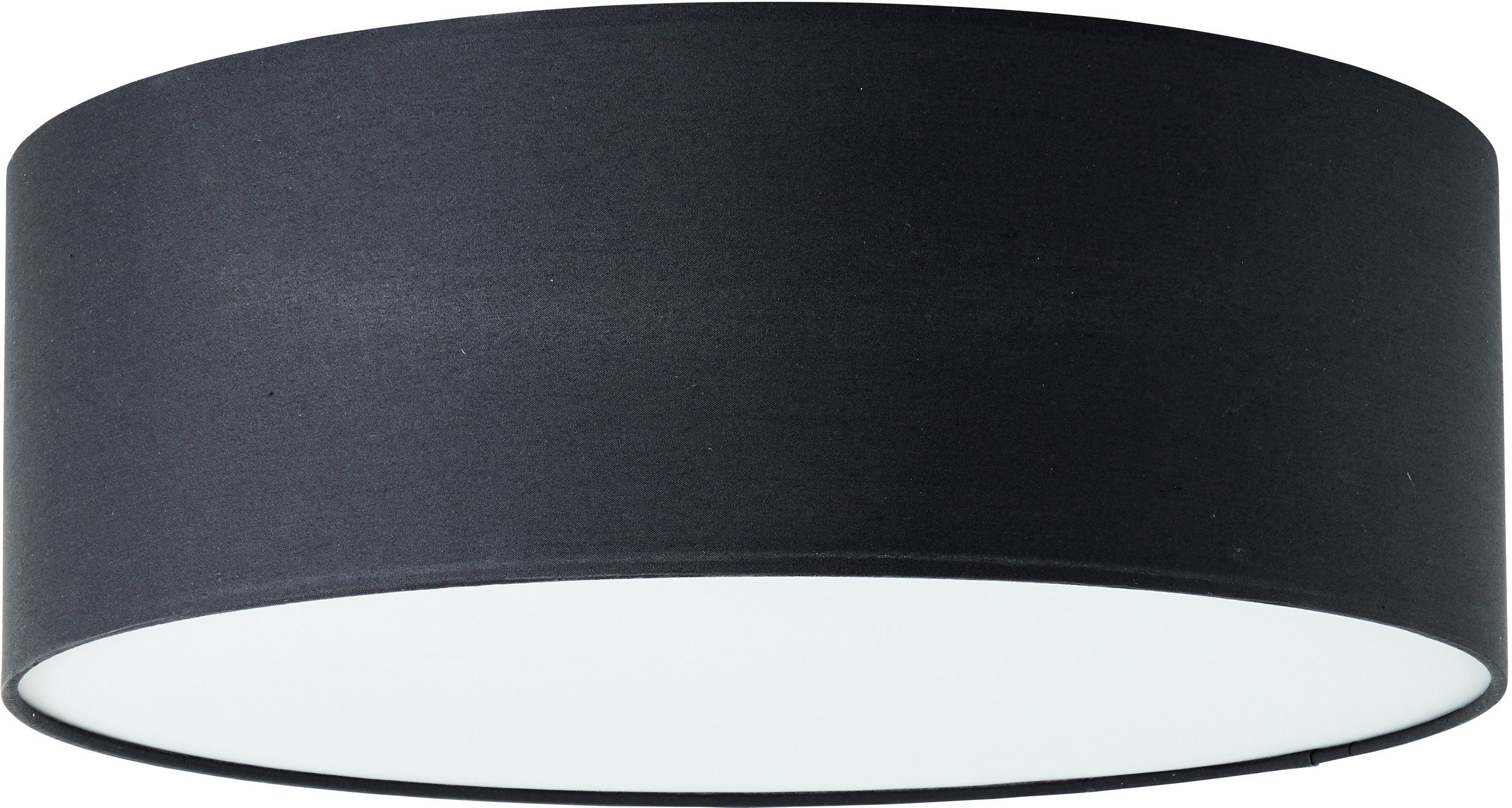 Places of Style Deckenleuchte Elijah, ohne Leuchtmittel, Deckenlampe Stoff Textilschirm Ø 45cm schwarz | Deckenlampen