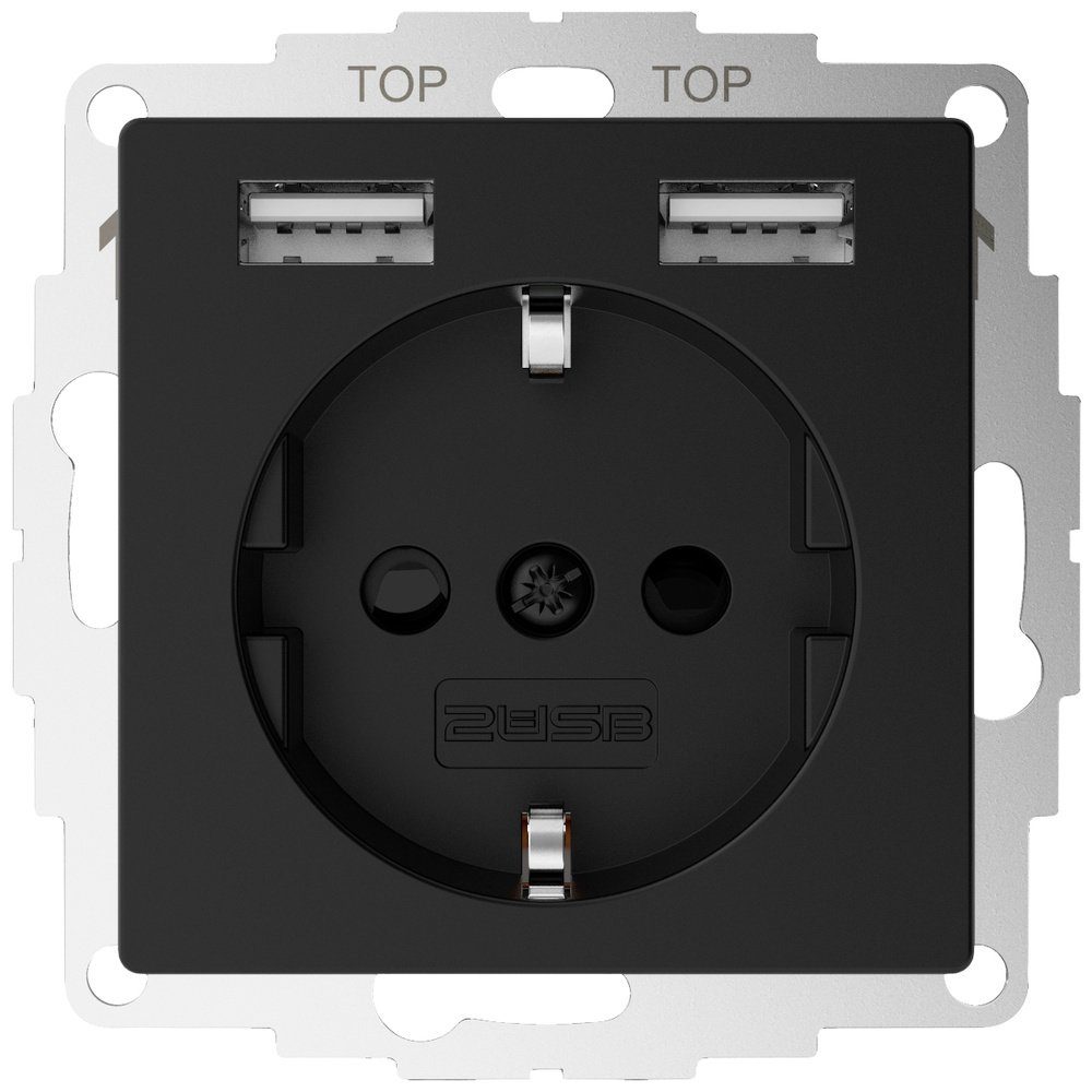 2USB 2U-449061 Unterputz-Steckdose Mit USB Reinweiß (glänzend
