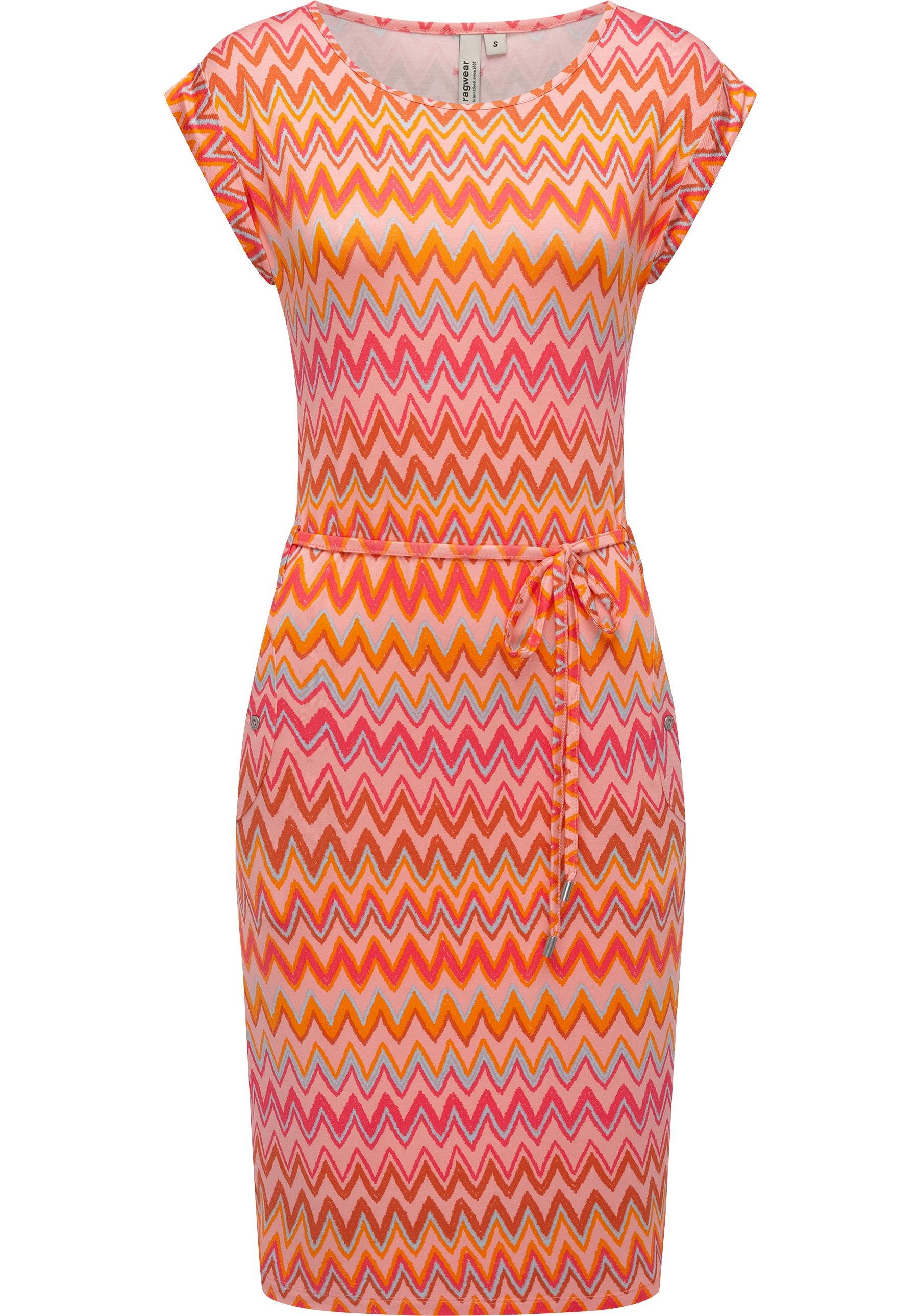 Ragwear Sommerkleid Taggien Print Leichtes, bequemes Midikleid mit Muster