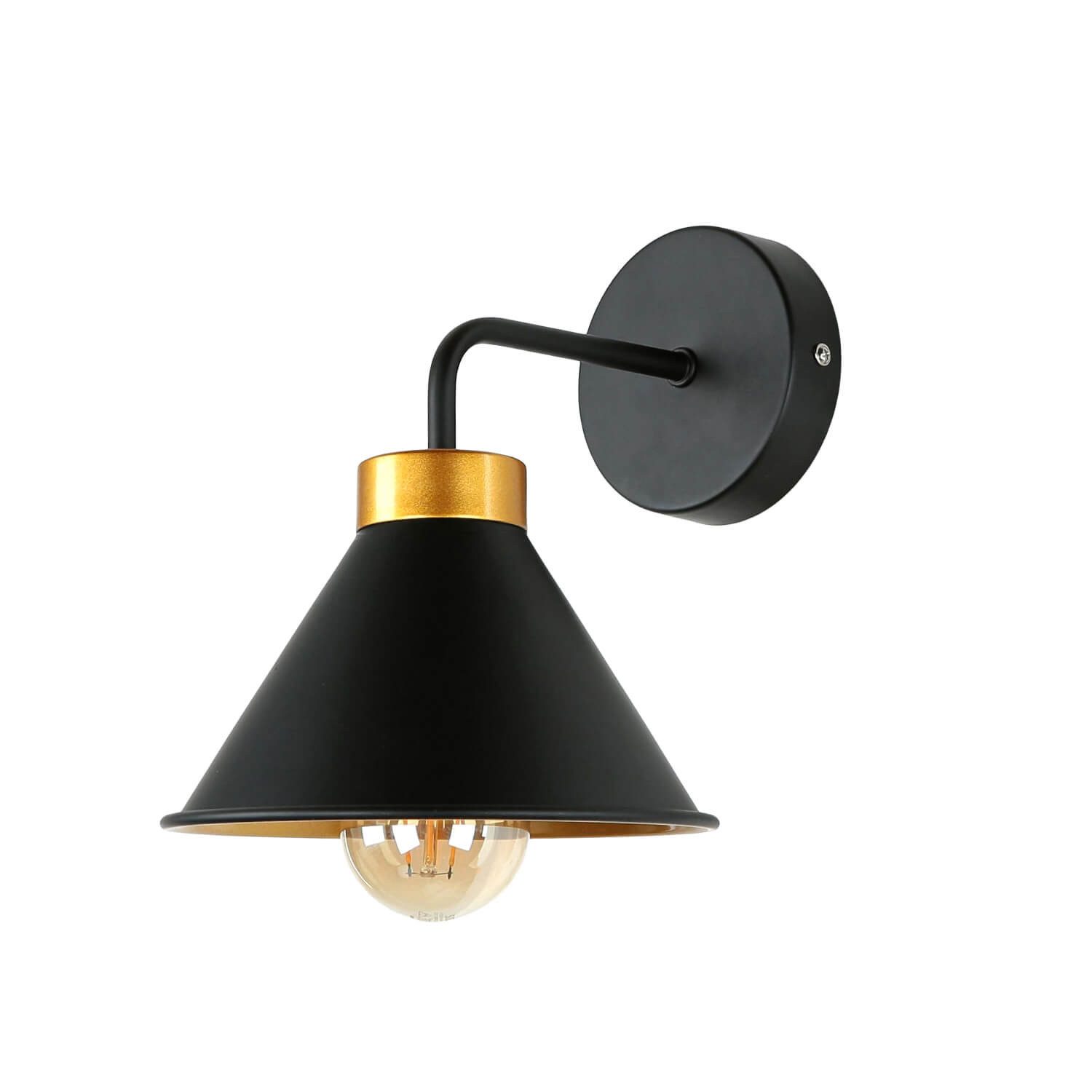 Licht-Erlebnisse Wandleuchte RIAN, ohne Leuchtmittel, Hängelampe Schwarz Gold Metall E27 Vintage Hängeleuchte. € 26,06