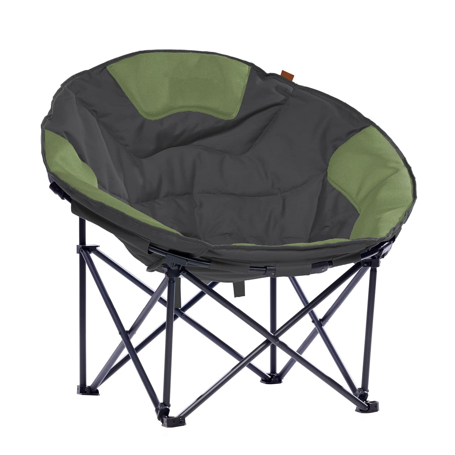 Skandika Campingstuhl Moonchair Deluxe XXL, Großer, bequemer Mondsessel, Gartenstuhl (Benutzergewicht max. 150 kg), gepolstert, klappbar, Tragegriff, Tragetasche, rund, Anti-Rutsch-Füße