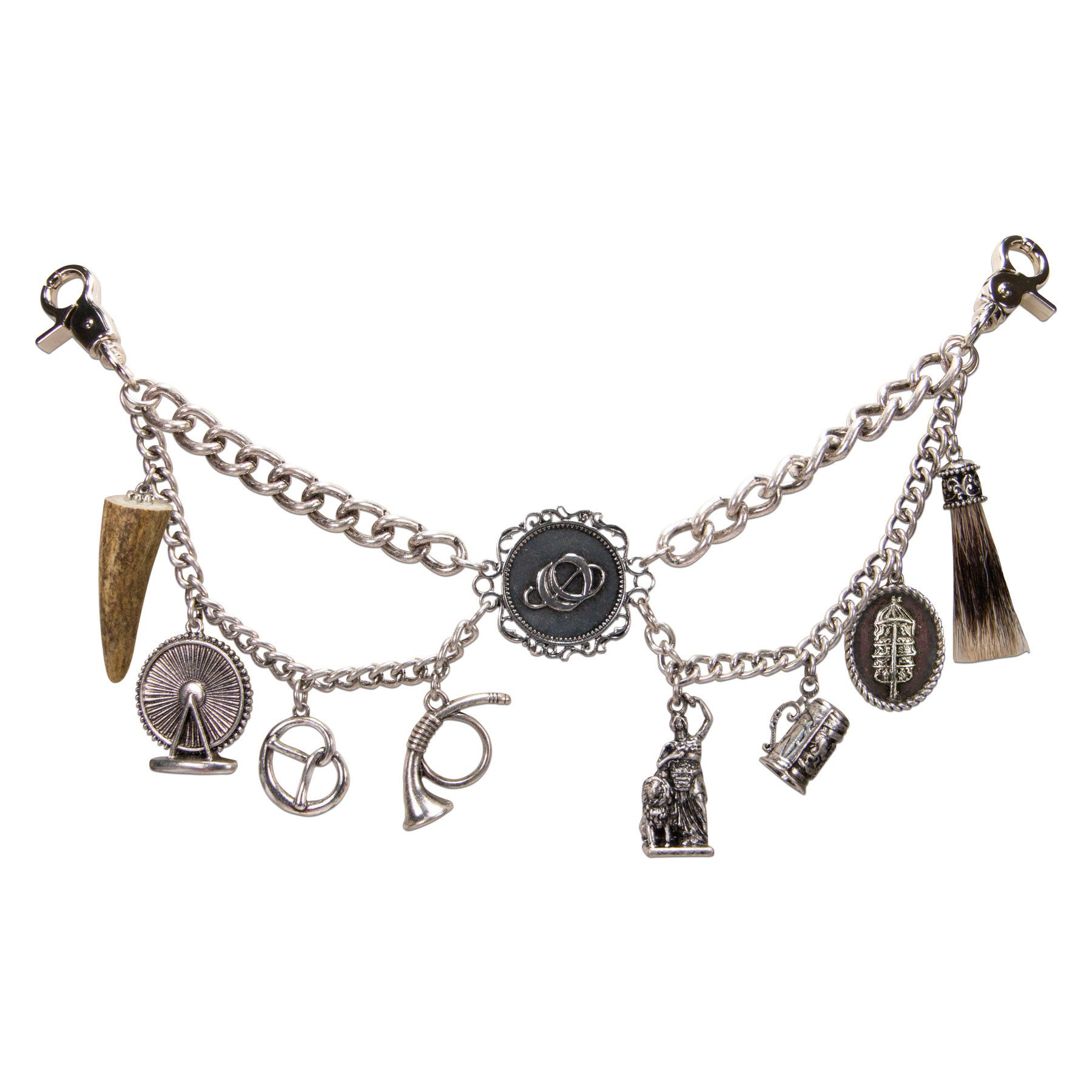 Kette mit Anhänger Oktoberfest ™ München Trachten-Charivari (antik-silber-farben)