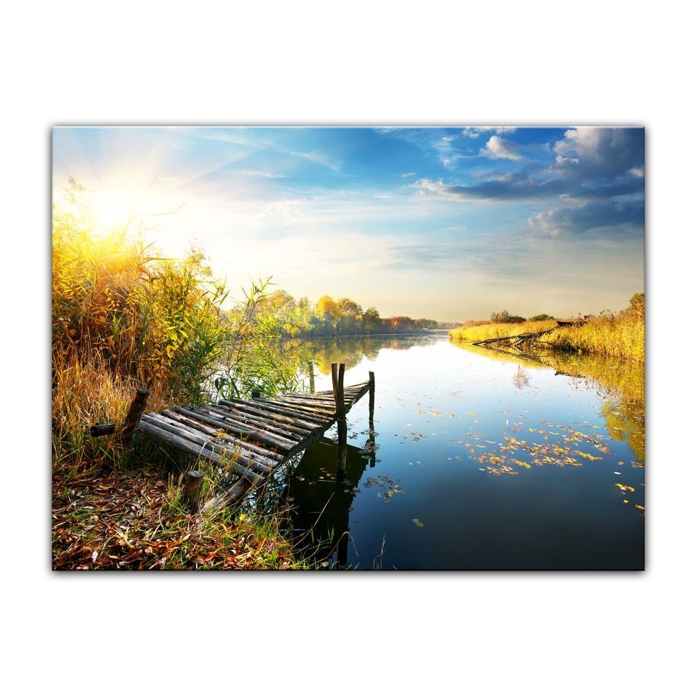 Bilderdepot24 Leinwandbild Herbst am See, Landschaften