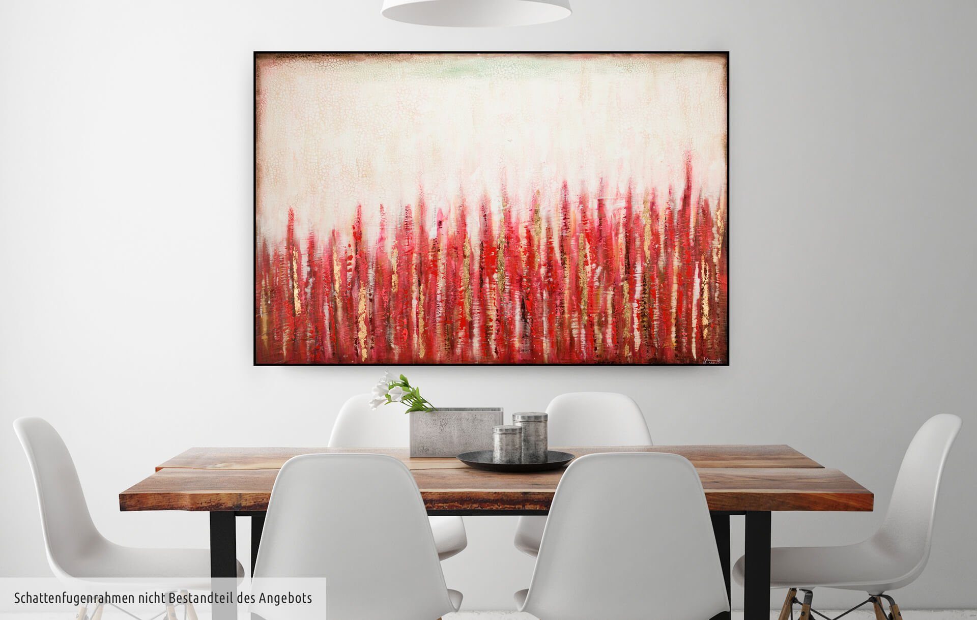 Gemälde 100% Leinwandbild cm, 150x100 Knistern Wohnzimmer HANDGEMALT Wandbild KUNSTLOFT Wärmendes