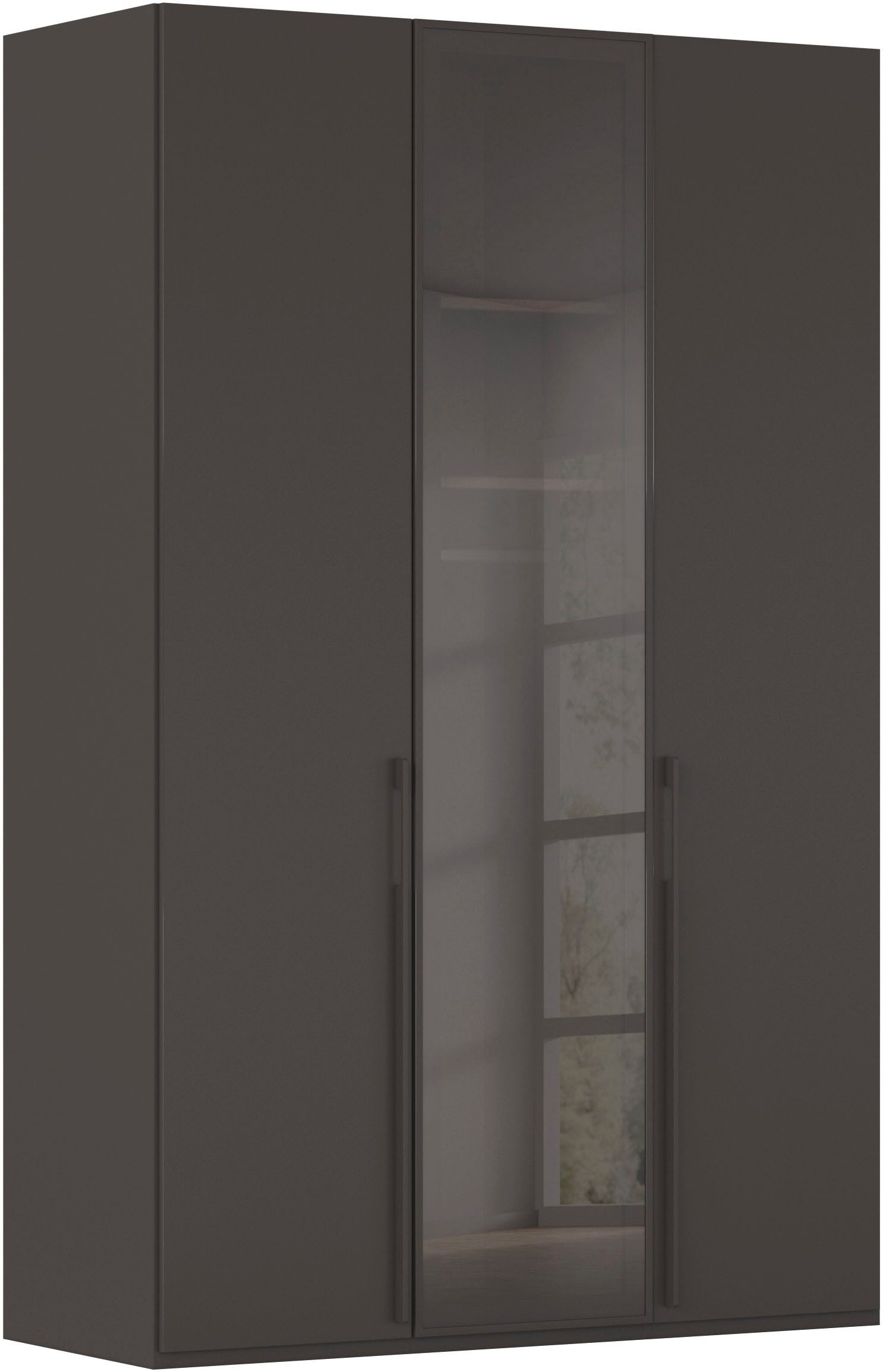 rauch Drehtürenschrank Kleiderschrank Schrank Garderobe Wäscheschrank SKAT SHINE (Breiten 151/201/251/301, Höhen 223/235 cm, inkl. SOFT-CLOSE-FUNKTION) hochwertiges Grauglas inkl. umfangreichem Zubehör MADE IN GERMANY