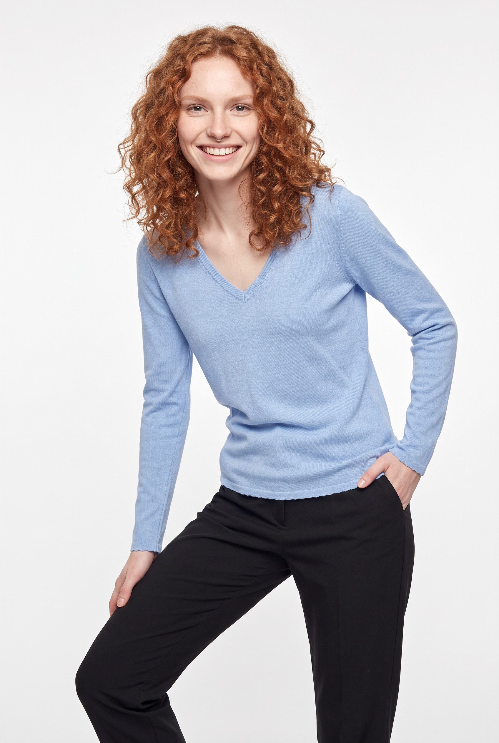 Saint Tropez Strickpullover MilaSZ LS V-Neck Pullover Viskosemischung, Regular fit