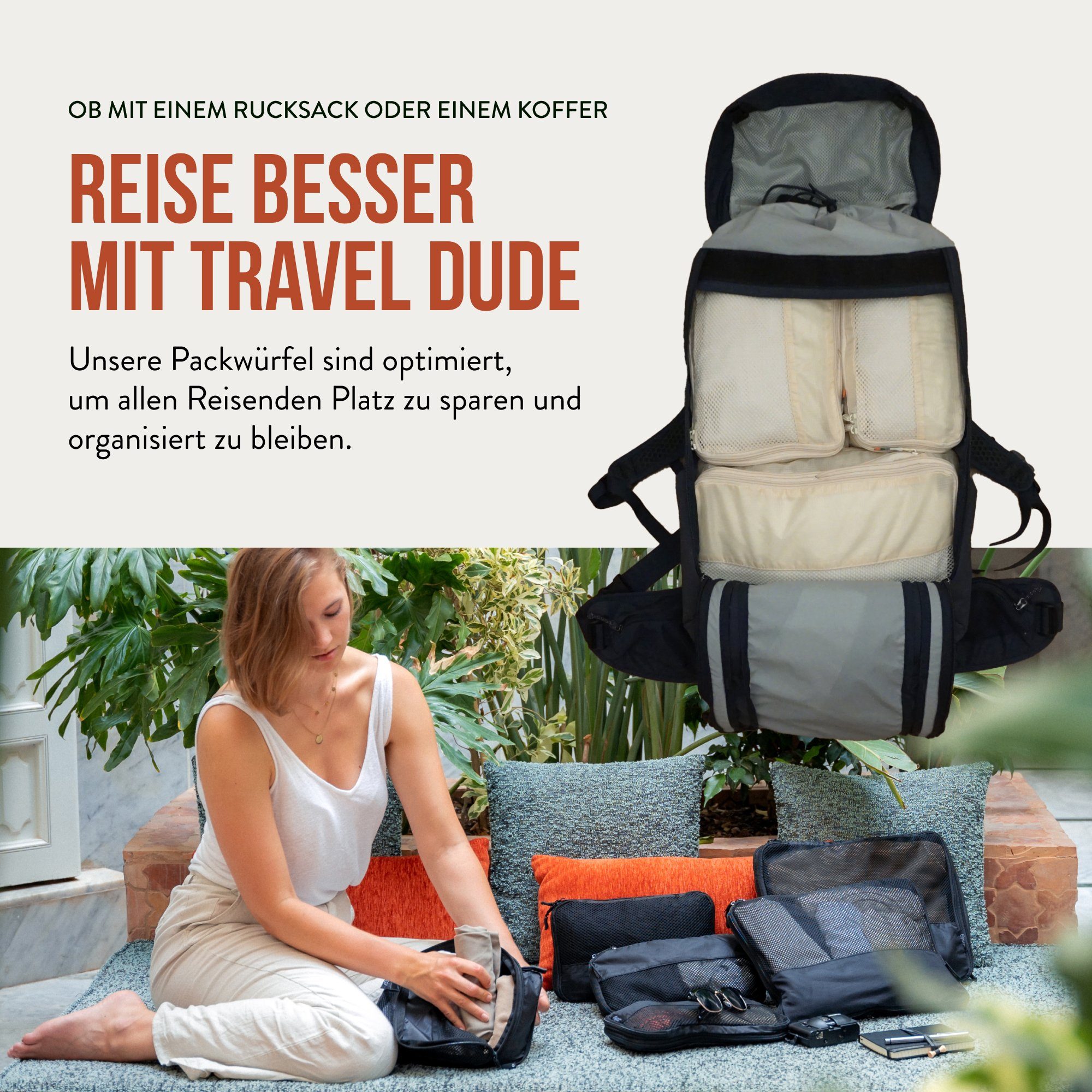 TRAVEL DUDE Kofferorganizer aus recycelten Plastikflaschen (ultraleichte Pa günstig online kaufen