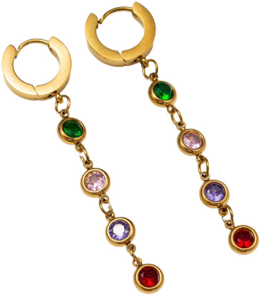 Firetti Paar Creolen Schmuck Geschenk Edelstahl Ohrschmuck Ohrringe, Made in Germany - mit Zirkonia (synth)