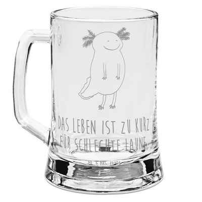 Mr. & Mrs. Panda Bierkrug Axolotl Glücklich, Bierkrug, Bierkrug Glas, Bier Krug, Vatertag, Premium Glas